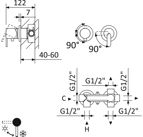 Смеситель для душа Cezares Leaf LEAF-VDIM3-L-BIO белый матовый