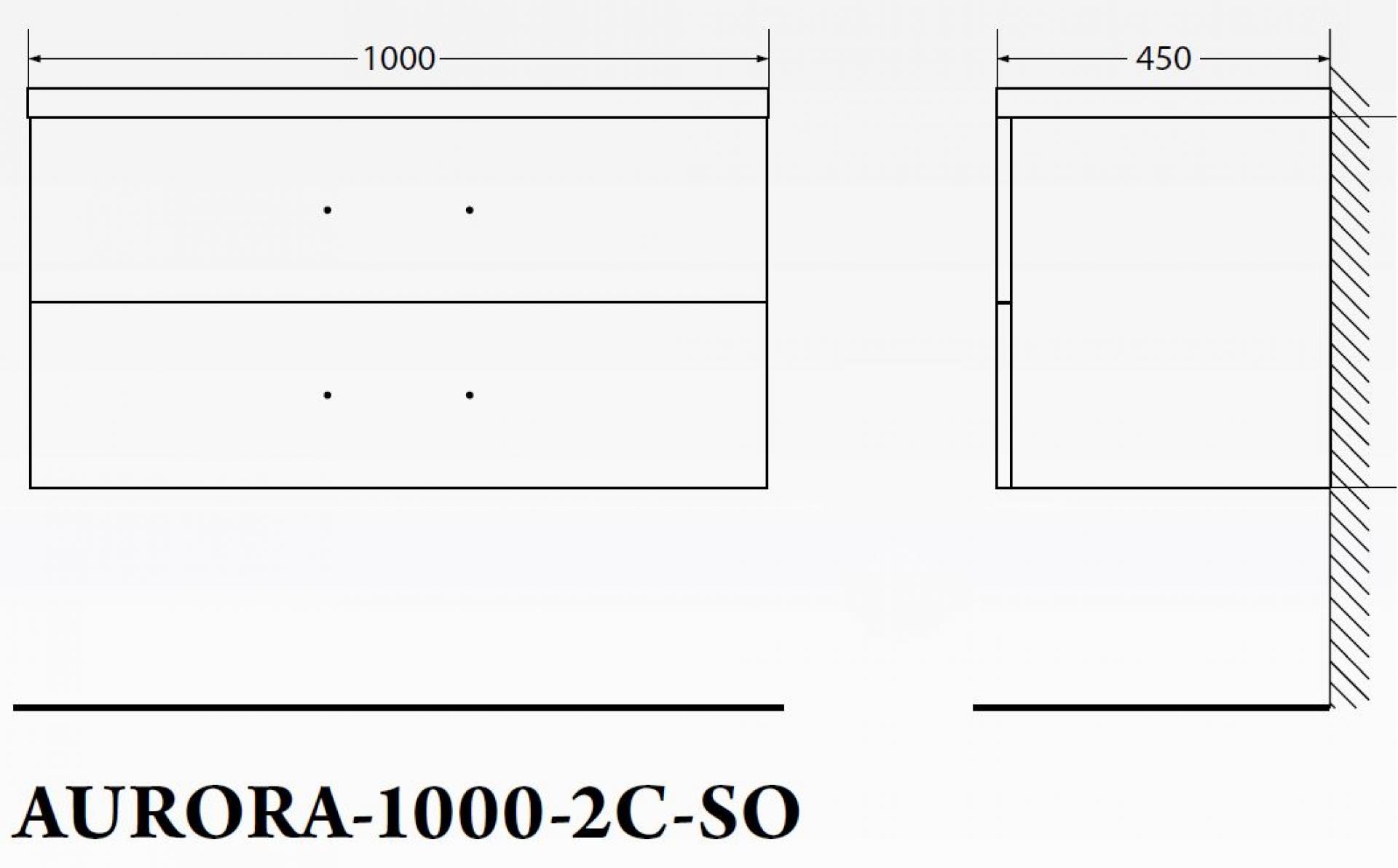 Тумба для комплекта Belbagno Aurora-1000-2C-SO-PB