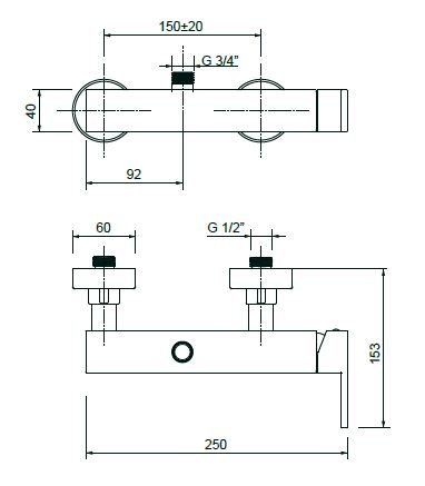 Душевая стойка Cezares UNIKA-CD-NOP, черный
