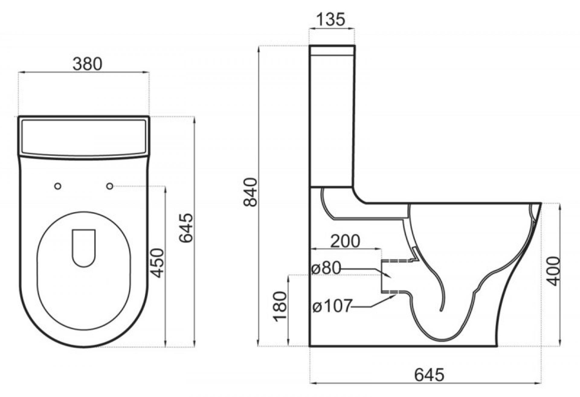 Чаша для унитаза-компакта BelBagno Deluca BB343CPR