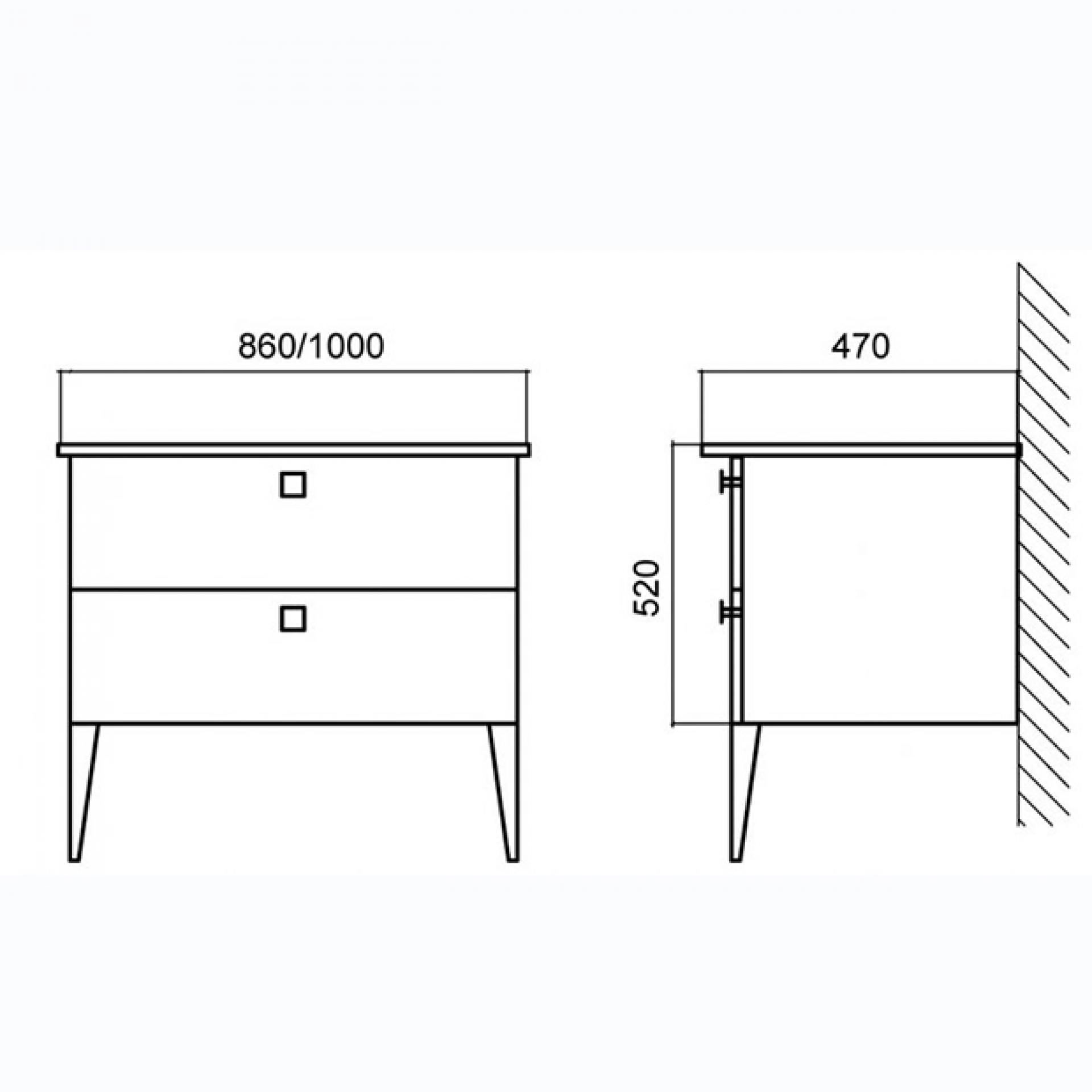 Тумба для комплекта BelBagno ATRIA-850-2A-SO-BL bianco lucido