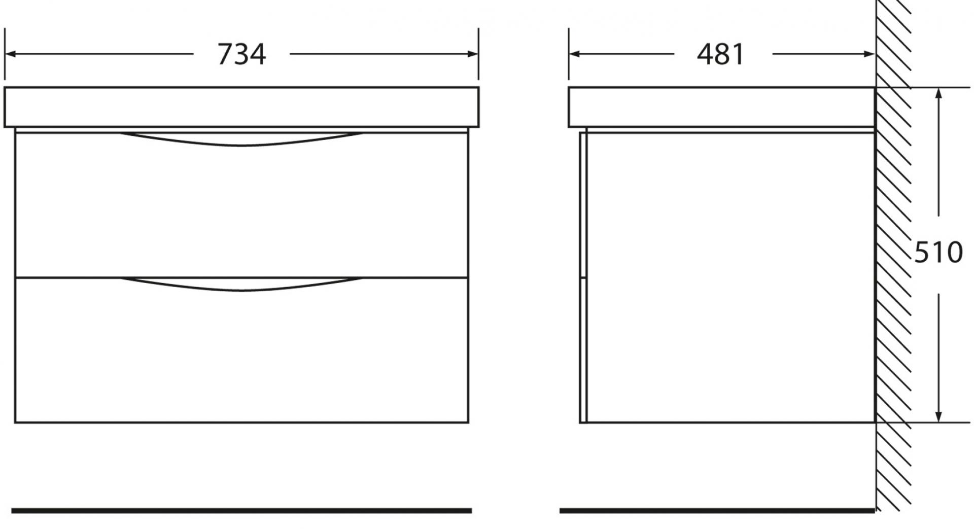 Тумба для комплекта BelBagno Fly 70 rovere grigio