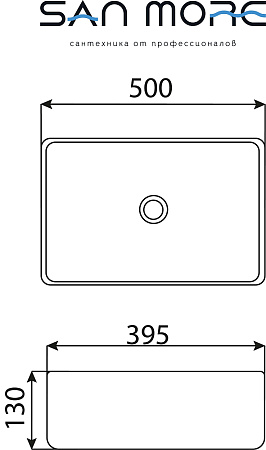 Комплект раковина San More Lamiacasa SMS971901 + смеситель Cezares Livello LIVELLO-LSM1-A-01-W0