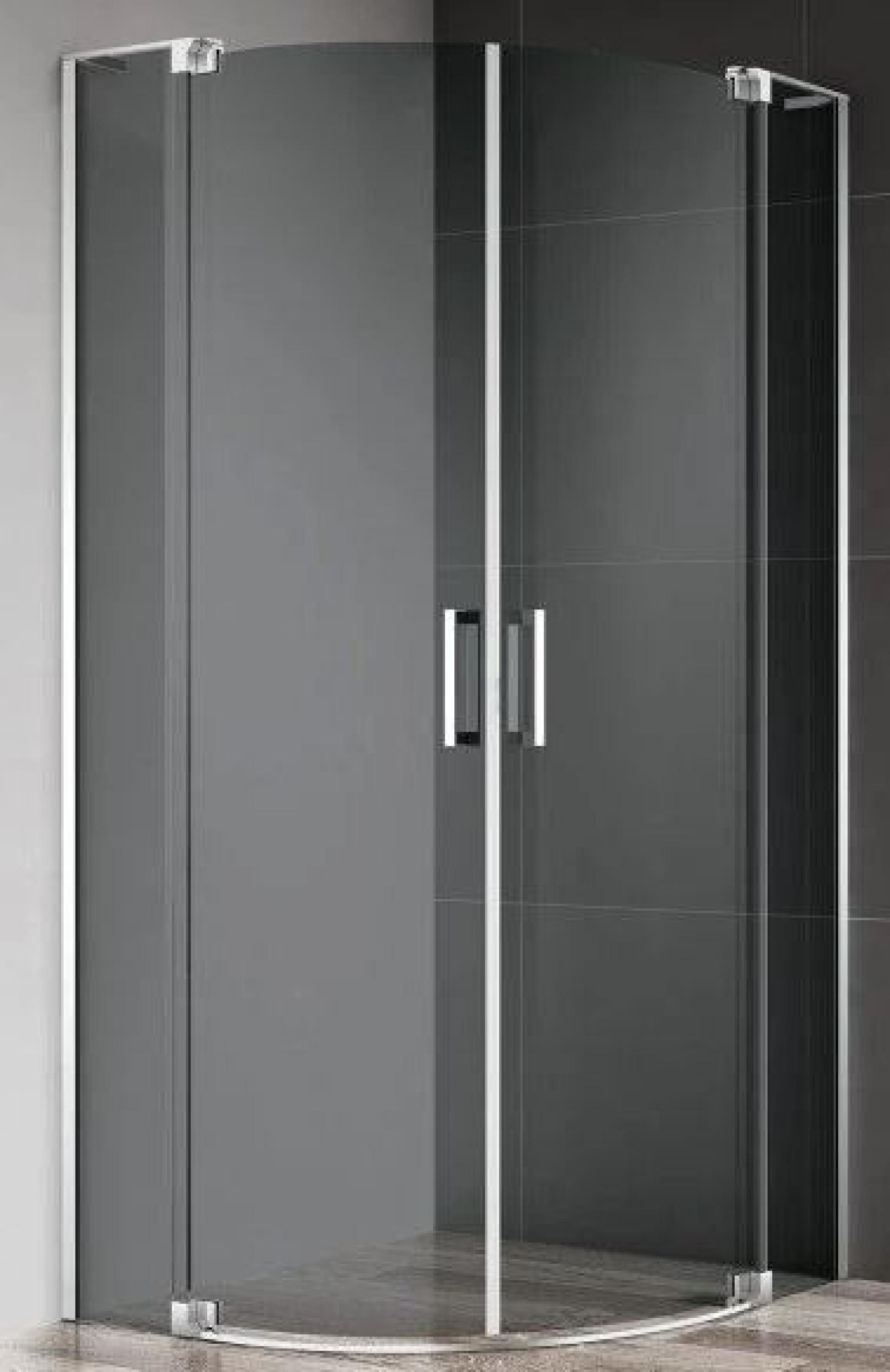 Душевой уголок Cezares Slider 80х80 SLIDER-R-2-80/90-Grigio-Cr профиль хром, стекло тонированное