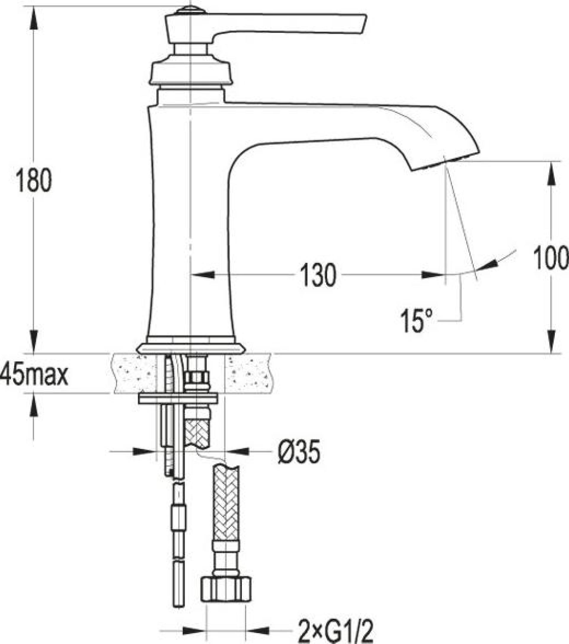 Смеситель для раковины Cezares LIBERTY-F-LS-01-W0, хром