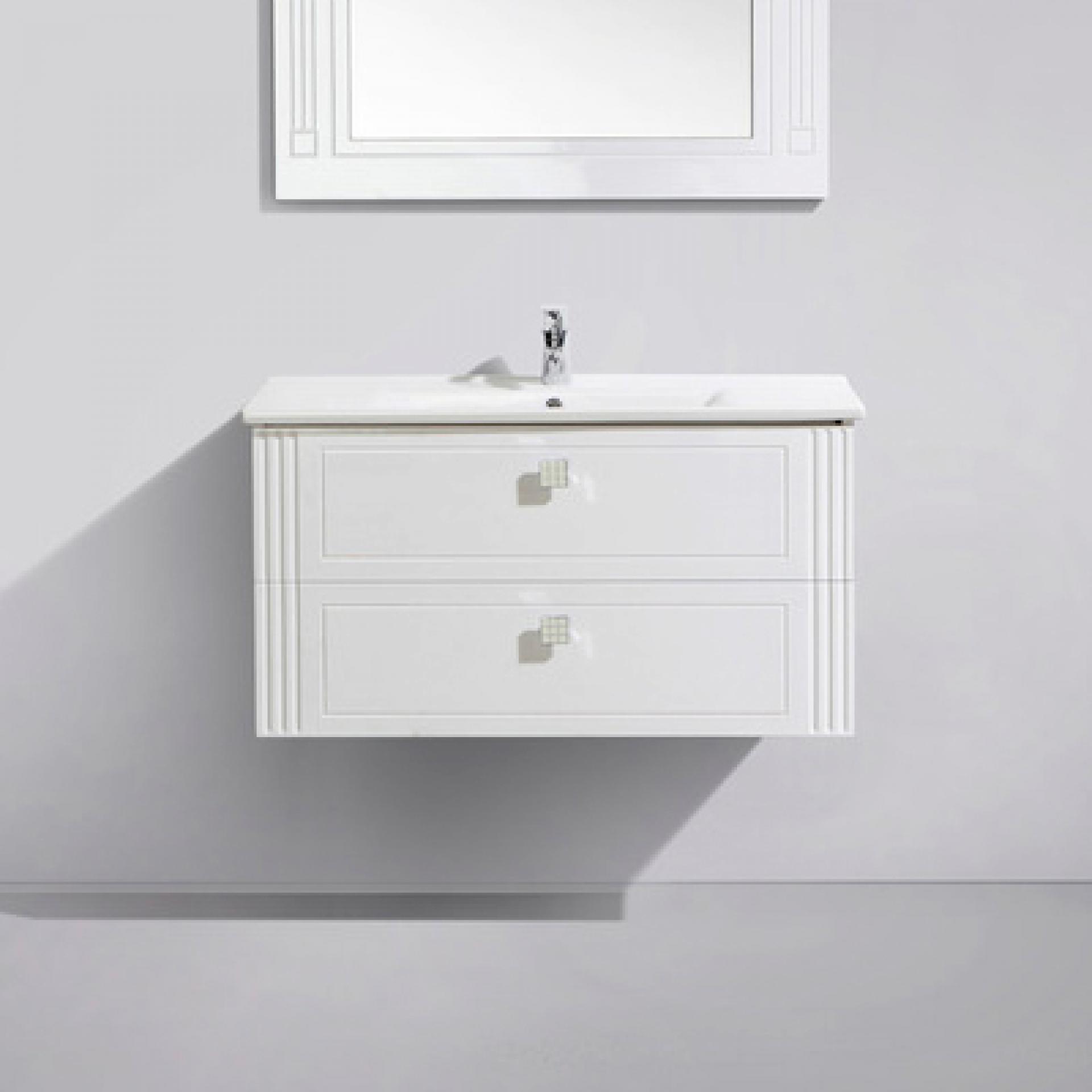 Тумба с раковиной BelBagno Atria 100 bianco lucido 2 ящика