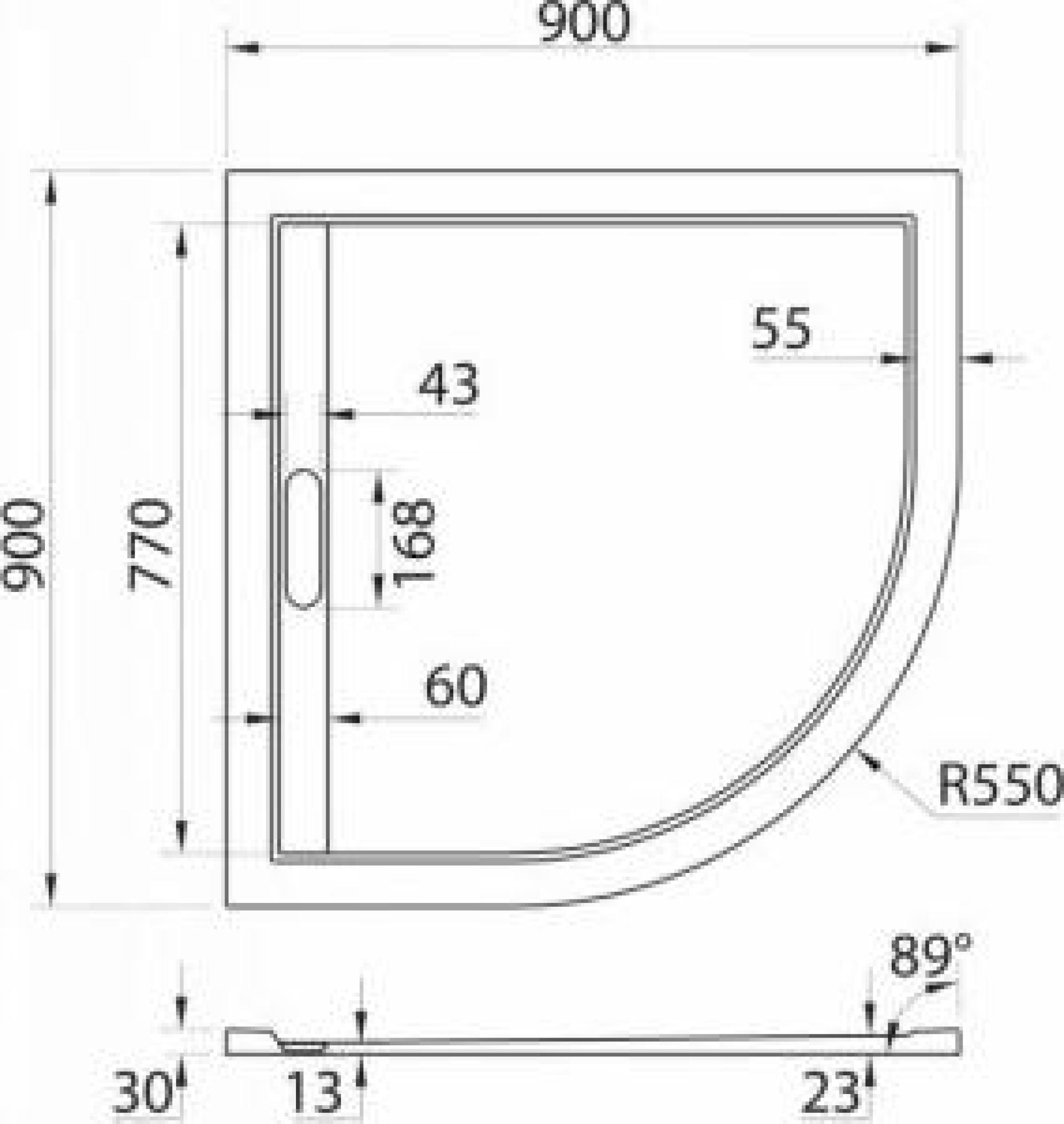 Поддон из искусственного мрамора Cezares TRAY-AS-R-90-W, белый