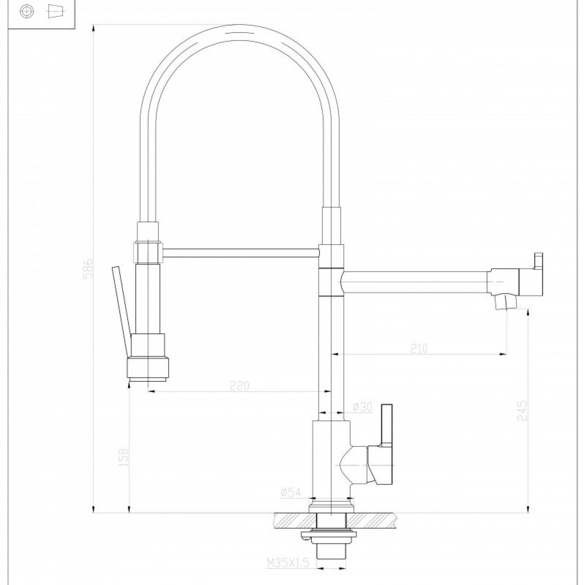 Смеситель для кухни BelBagno BB-LAM50-IN, нержавеющая сталь