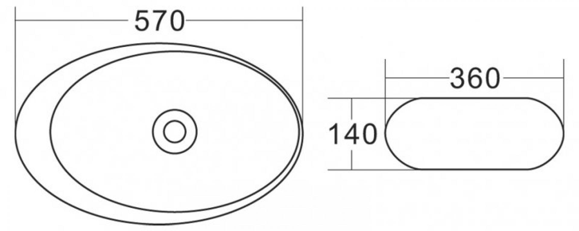 Раковина накладная 57 см Belbagno BB1396