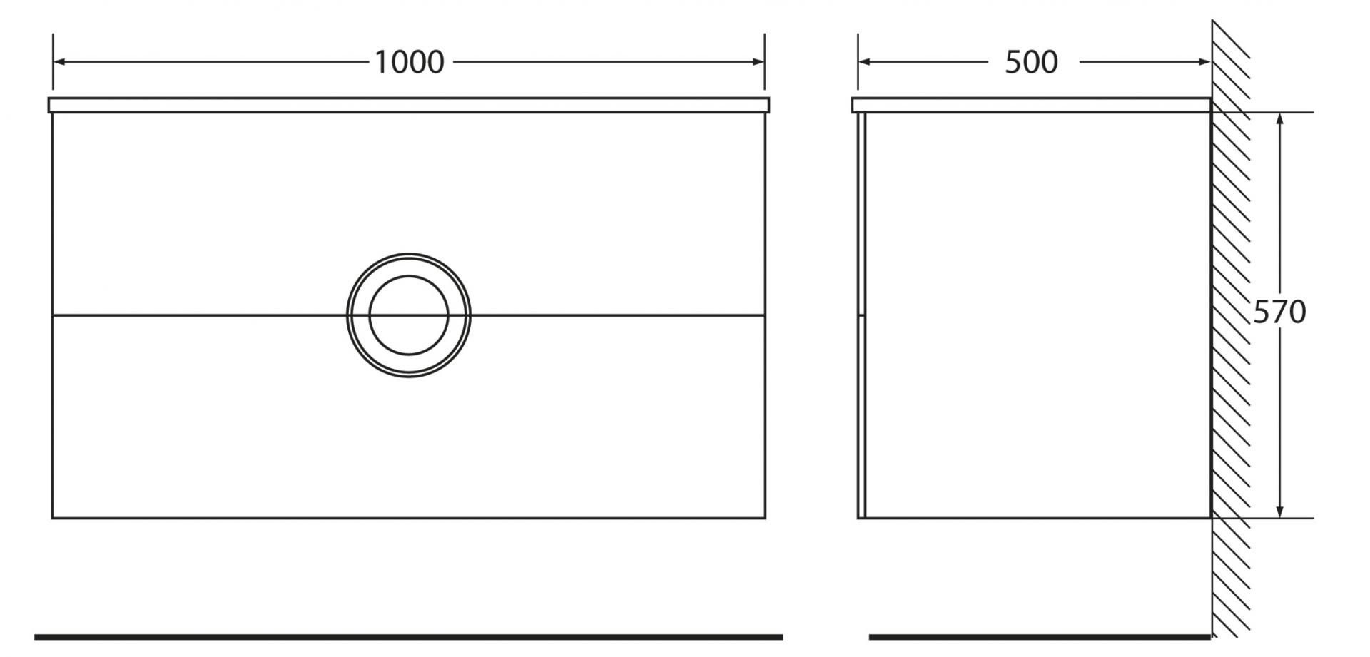 Тумба для комплекта BelBagno ONDA-1000-2C-SO-BL bianco lucido