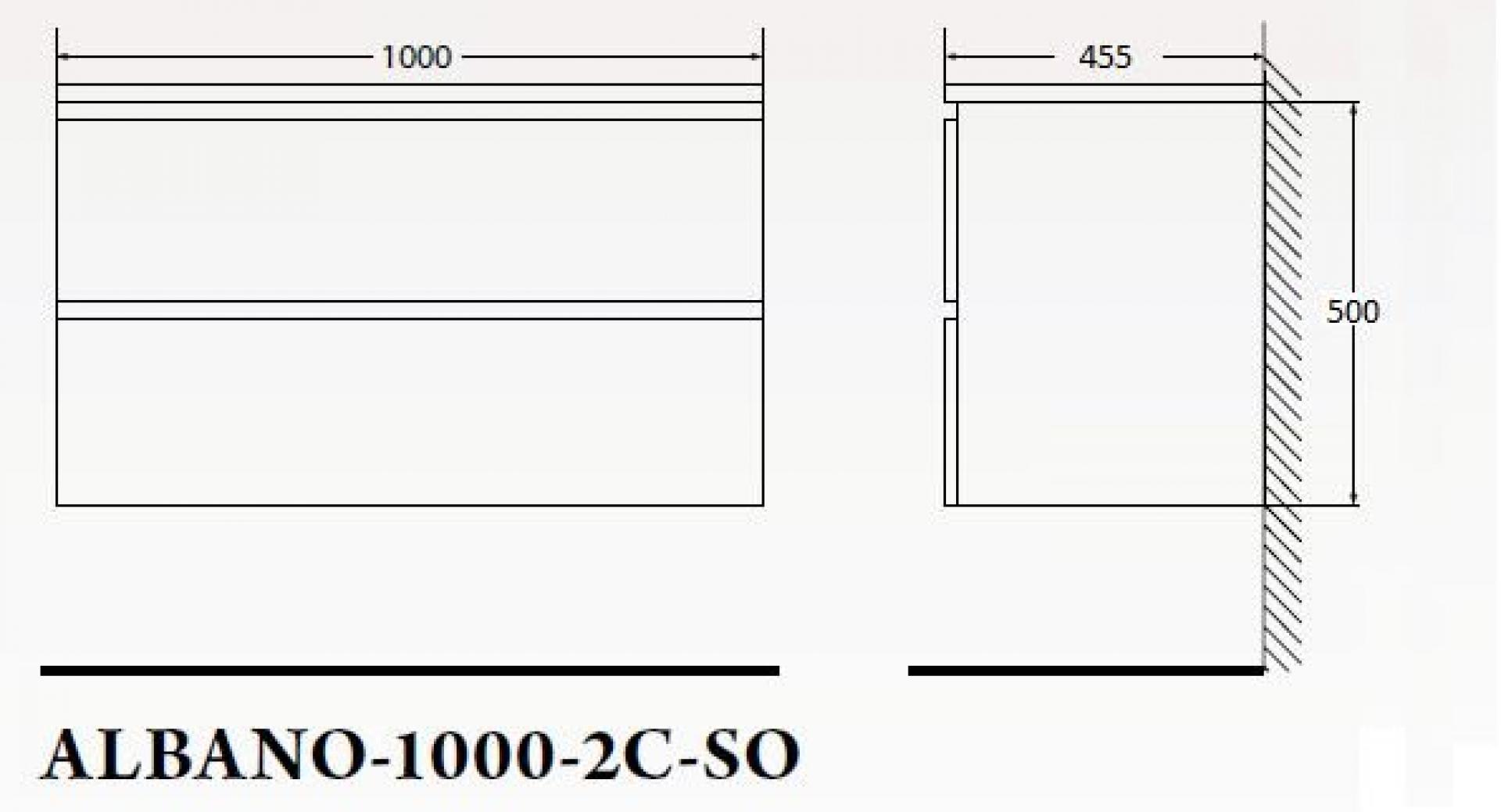 Тумба для комплекта BelBagno ALBANO-1000-2C-SO-CVG cemento verona grigio