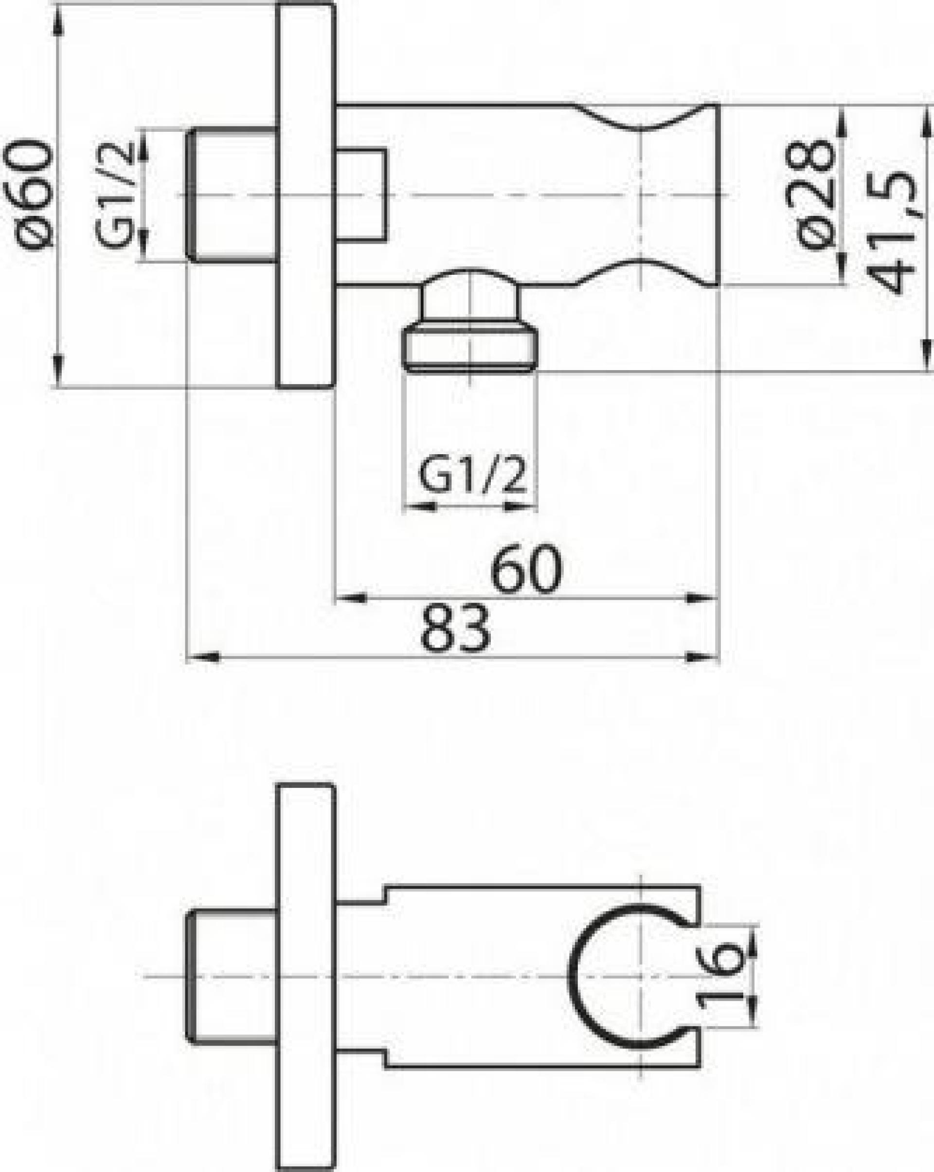 Шланговое подключение с держателем для душа Cezares CZR-AI13-02, бронза