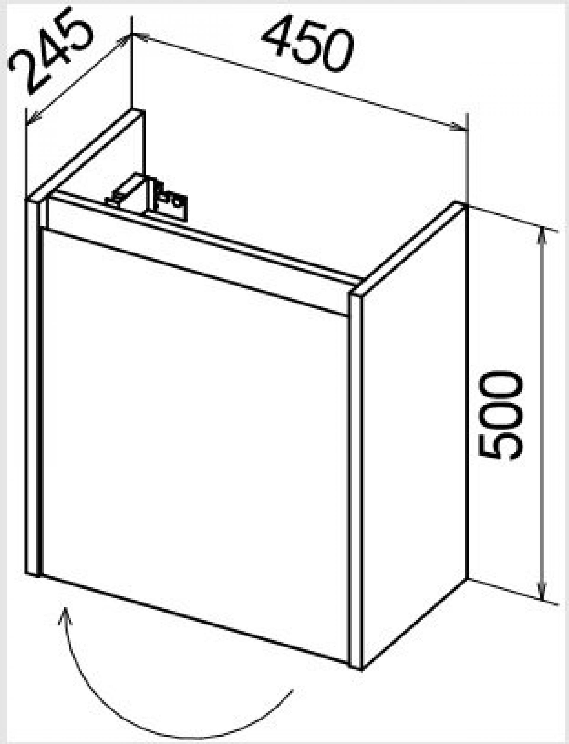 Тумба для комплекта BelBagno KRAFT MINI-450/250-1A-SO-PG-R pietra grigio