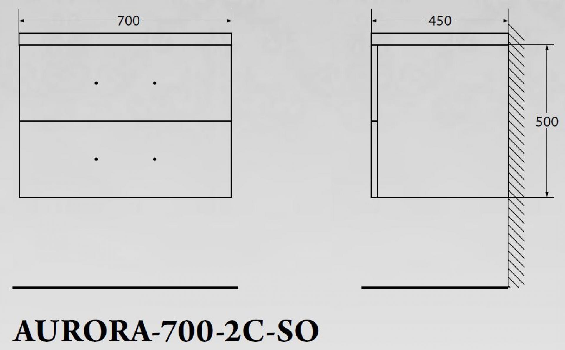 Тумба для комплекта Belbagno Aurora-700-2C-SO-PB