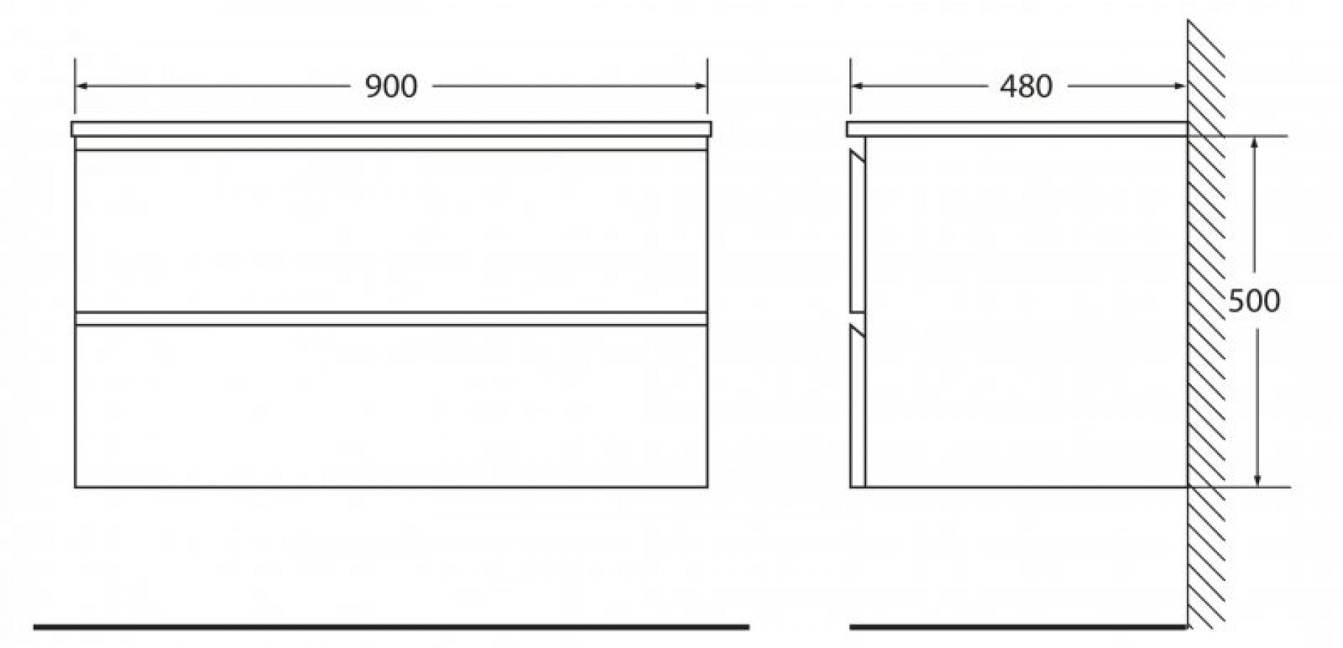 Тумба для комплекта BelBagno LUCE-900-2C-SO-ST stucco cemento leggero