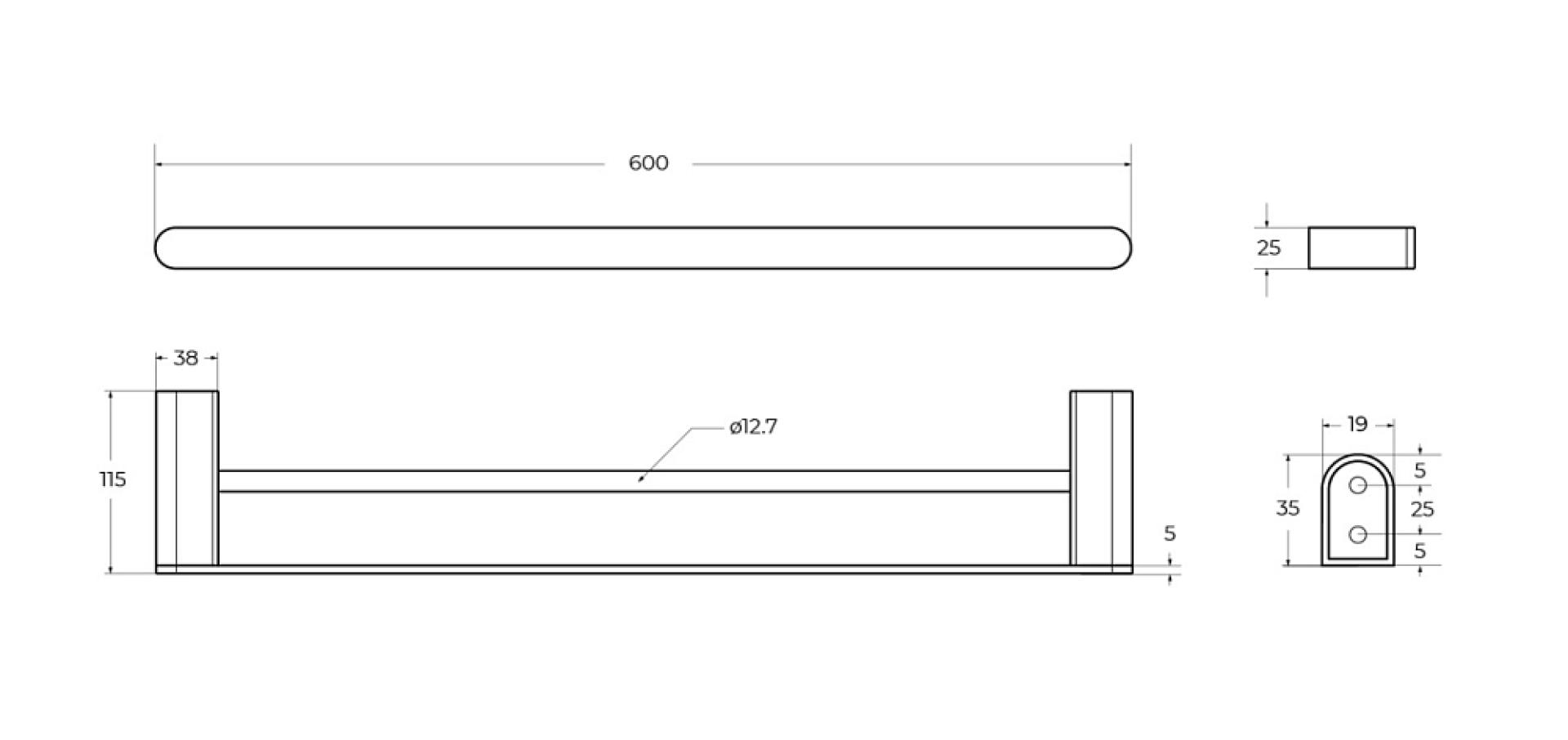 Полотенцедержатель Cezares STYLUS-THD-60-01, хром