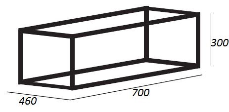 Металлический каркас под раковину Cezares CADRO-70/46/30-1C-SO-MET, черный