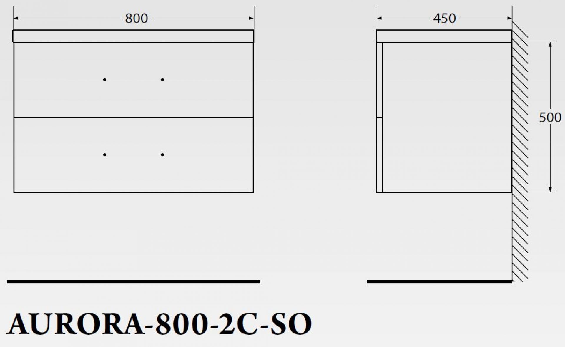 Тумба для комплекта Belbagno Aurora-800-2C-SO-MET