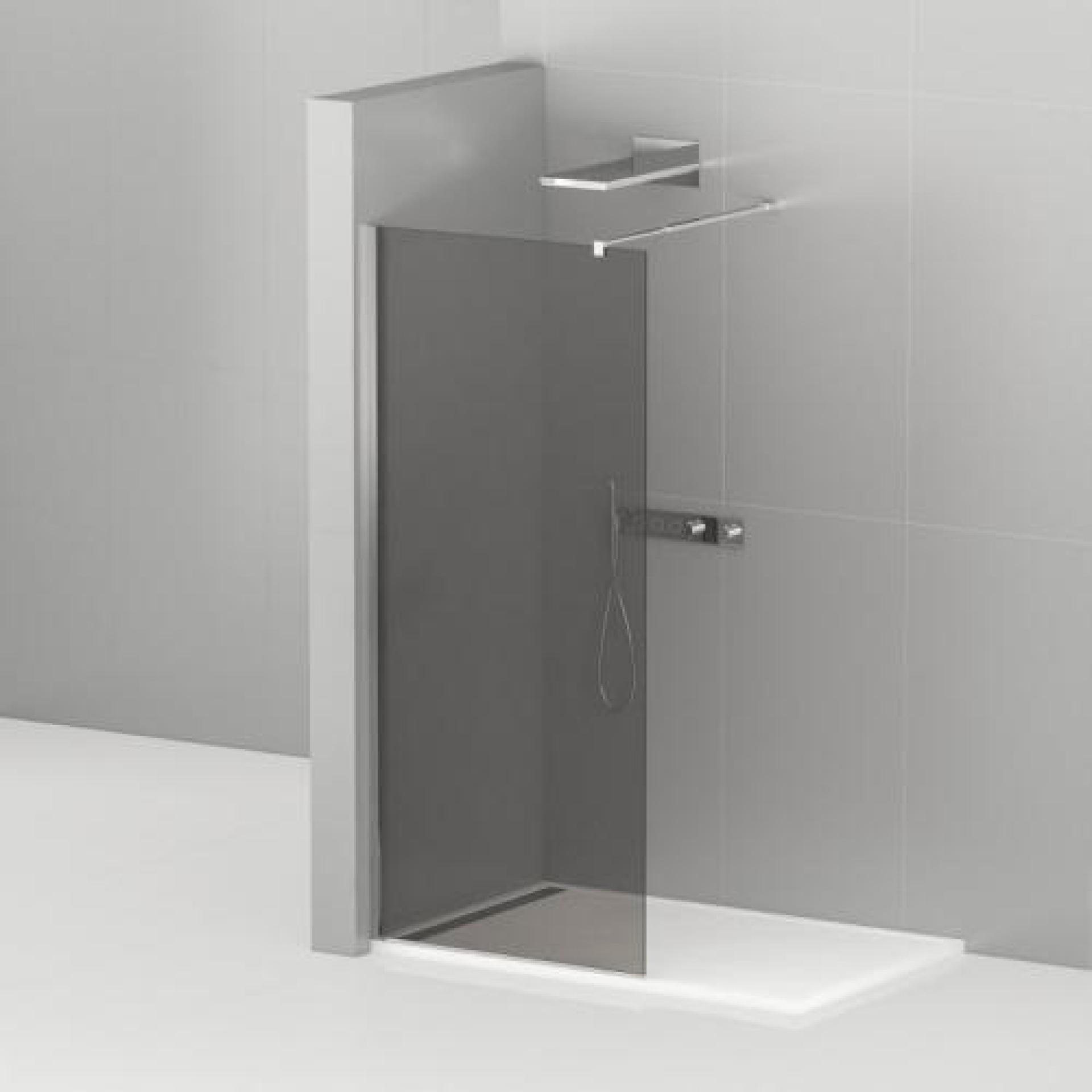 Перегородка душевая Cezares Liberta 120 LIBERTA-120-GR стекло тонированное