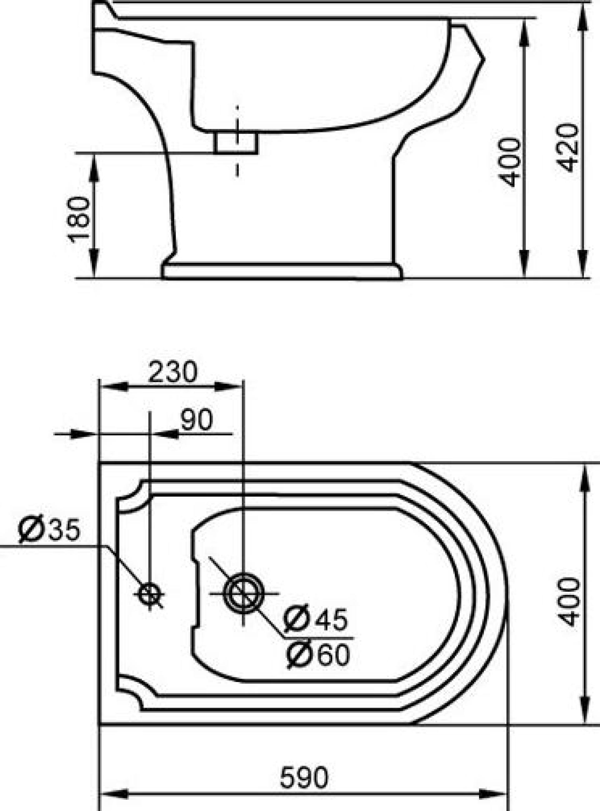 Напольное биде Cezares King Palace CZR-618-T