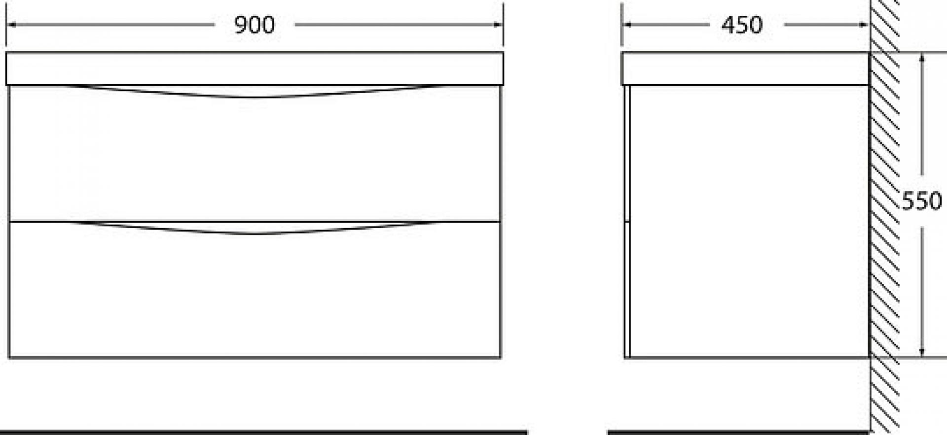 Тумба для комплекта BelBagno MARINO-900-2C-SO-CTO-P cioccolato opaco