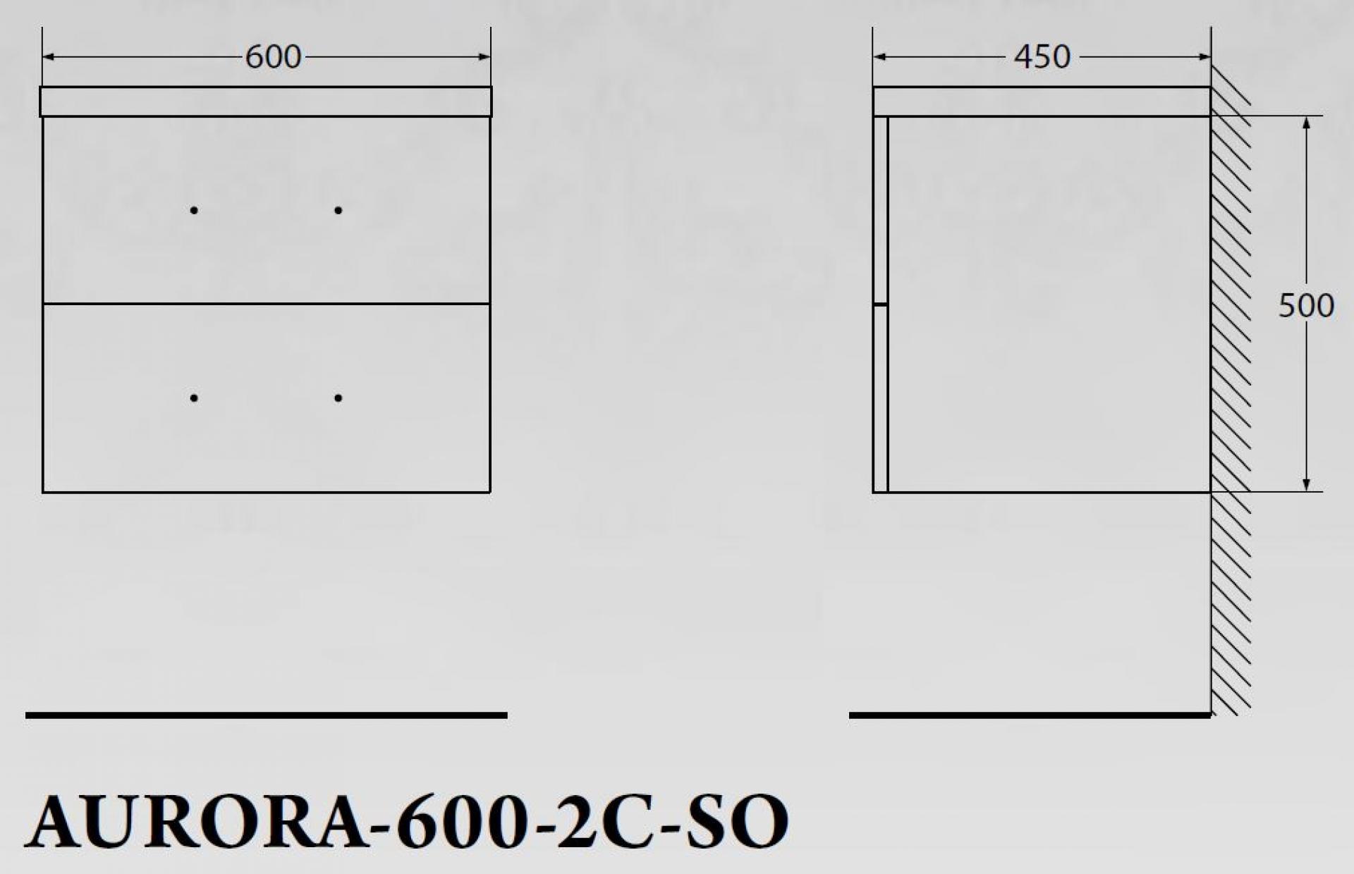 Тумба для комплекта Belbagno Aurora-600-2C-SO-PP