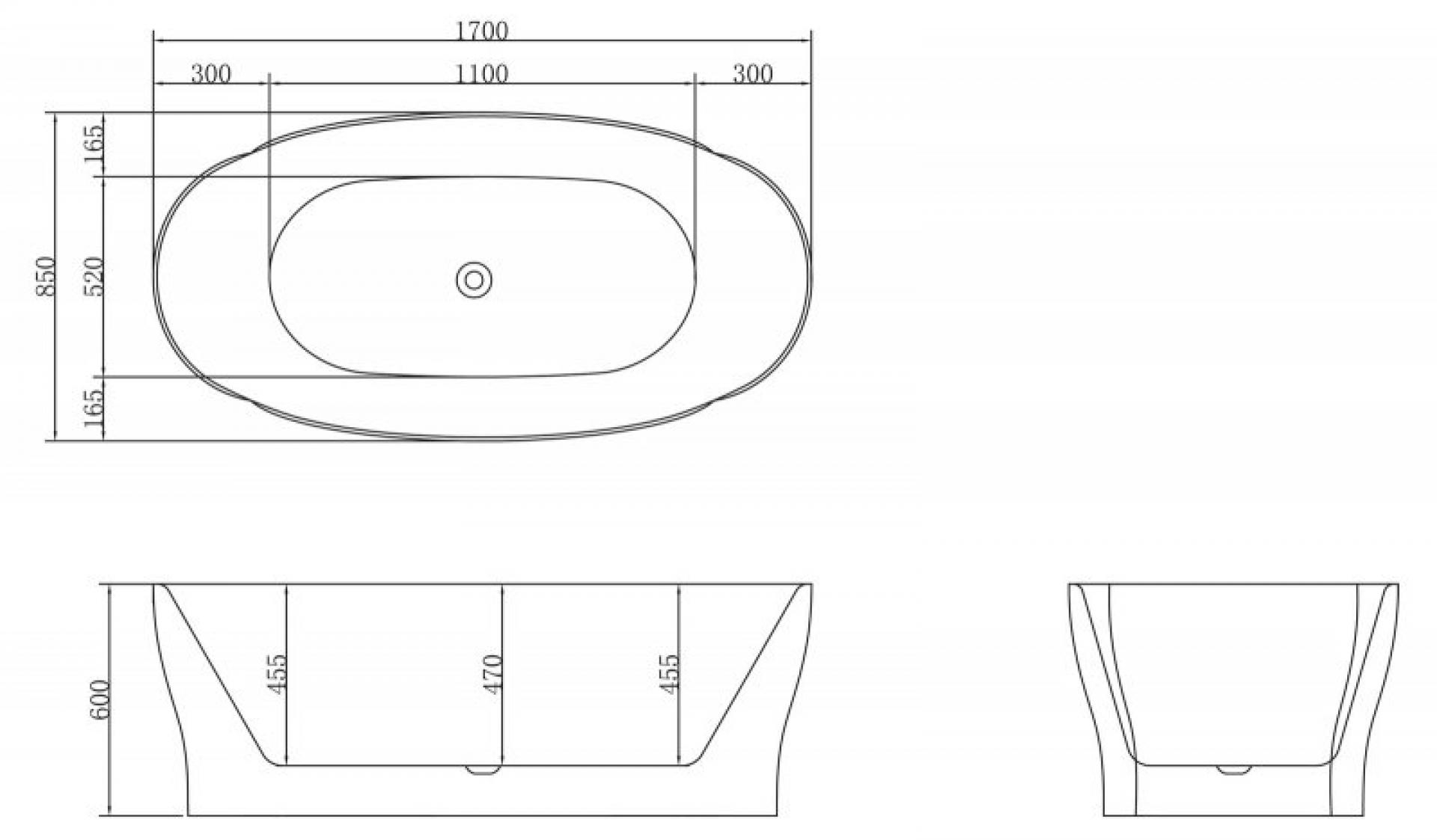 Акриловая ванна 170х85 см BelBagno BB403-1700-850