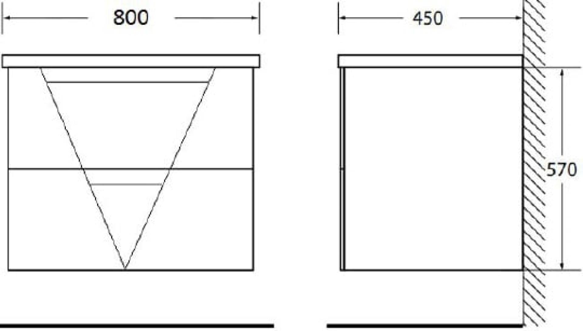 Тумба для комплекта BelBagno VITTORIA-800-2C-SO-BL bianco lucido