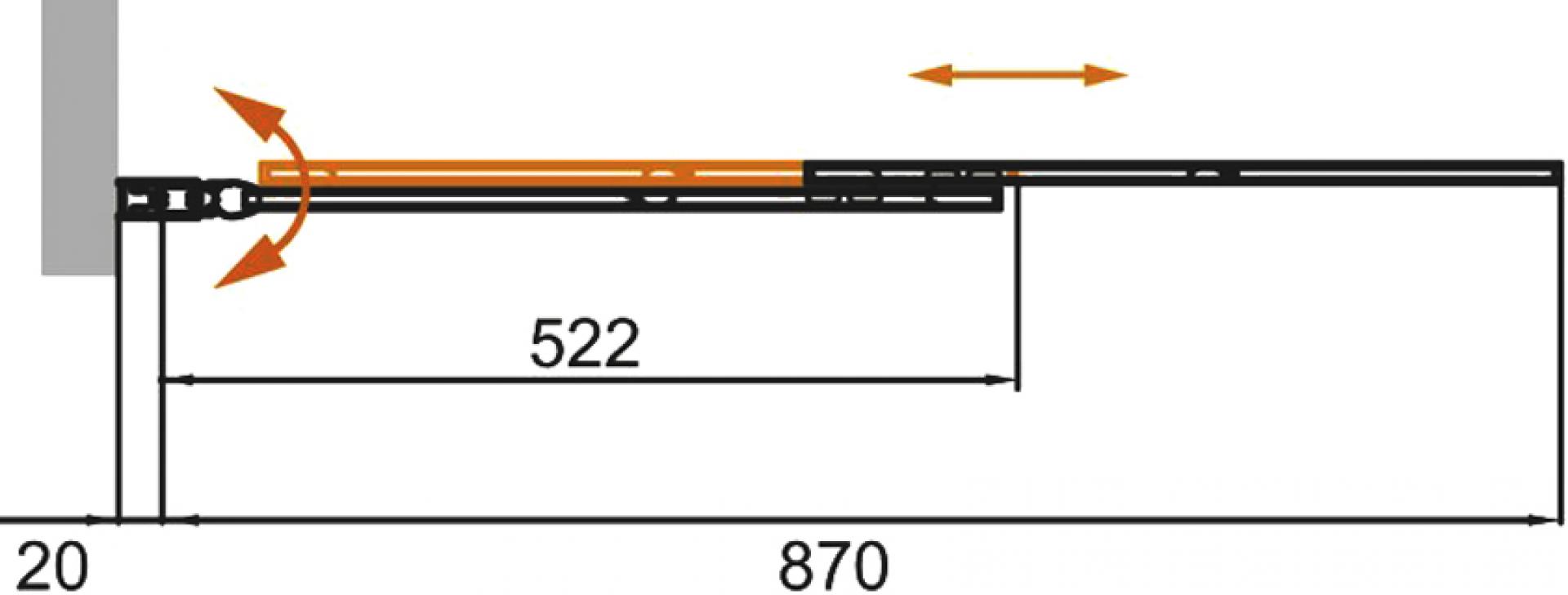 Шторка на ванну Cezares Slider A VF 11 90/145 C Cr