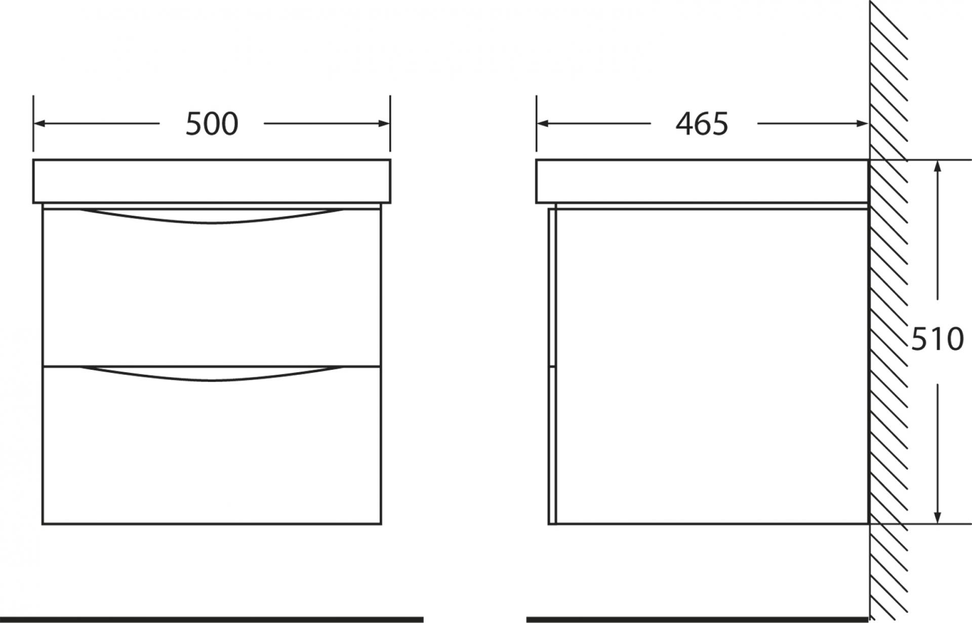 Тумба с раковиной BelBagno Fly 50 rovere grigio