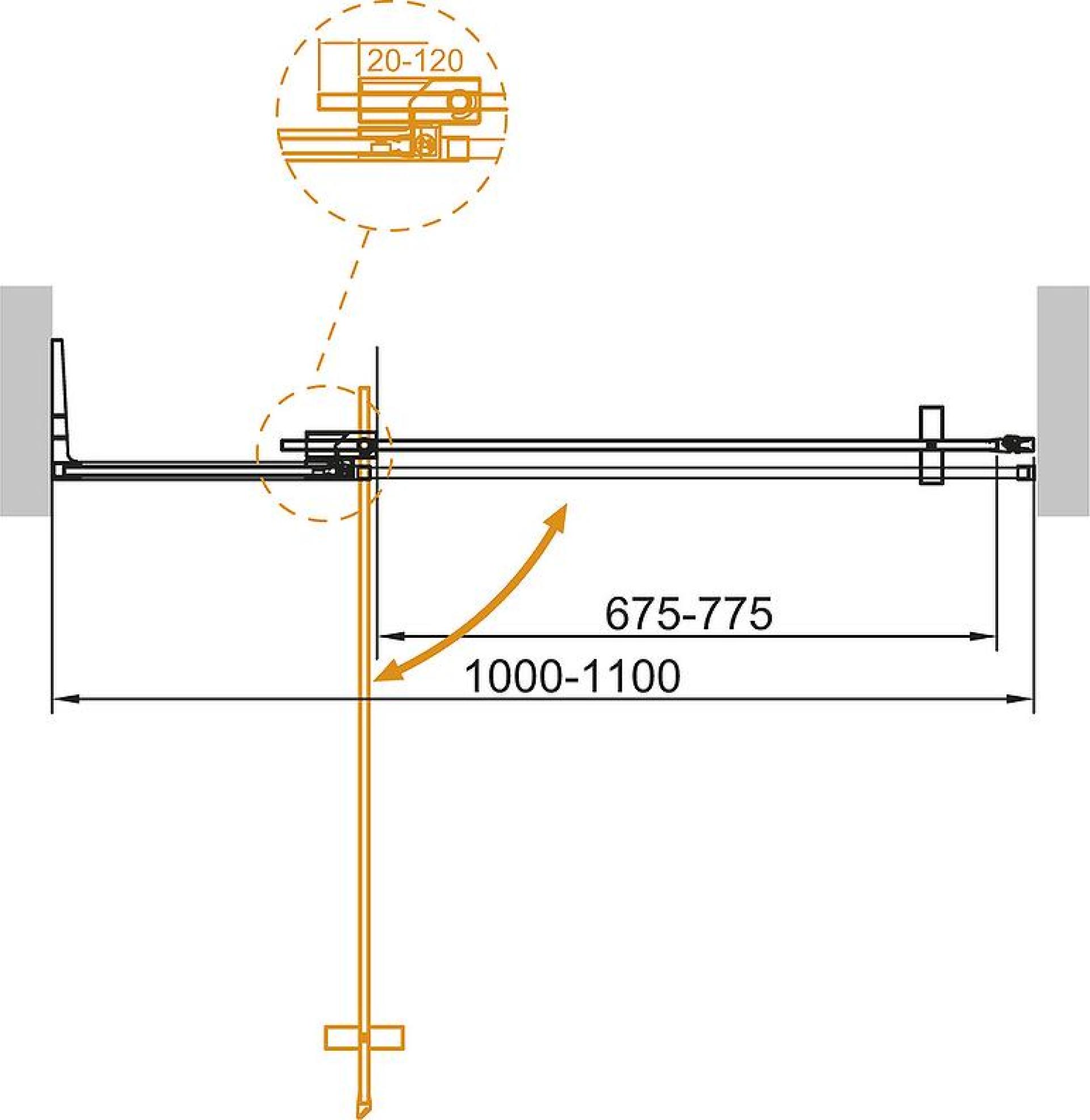 Душевая дверь Cezares Slider 110 SLIDER-B-1-100/110-C-NERO, профиль черный, стекло прозрачное