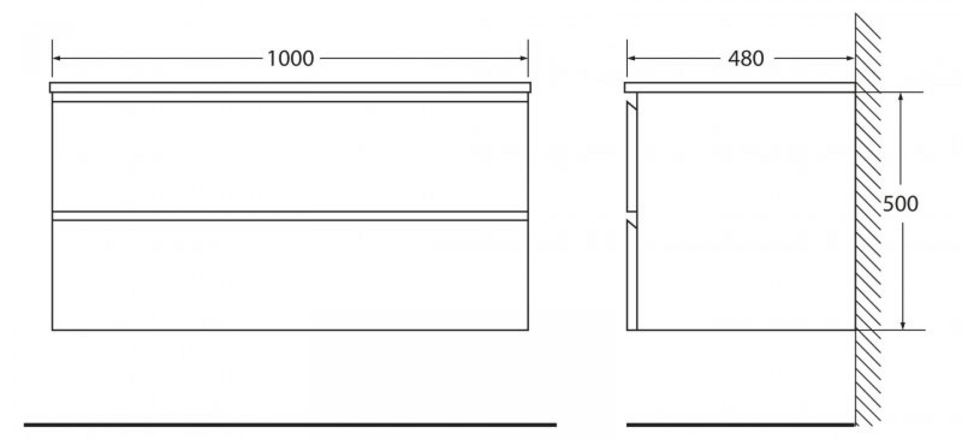 Тумба для комплекта BelBagno LUCE-1000-2C-SO-ST stucco cemento leggero