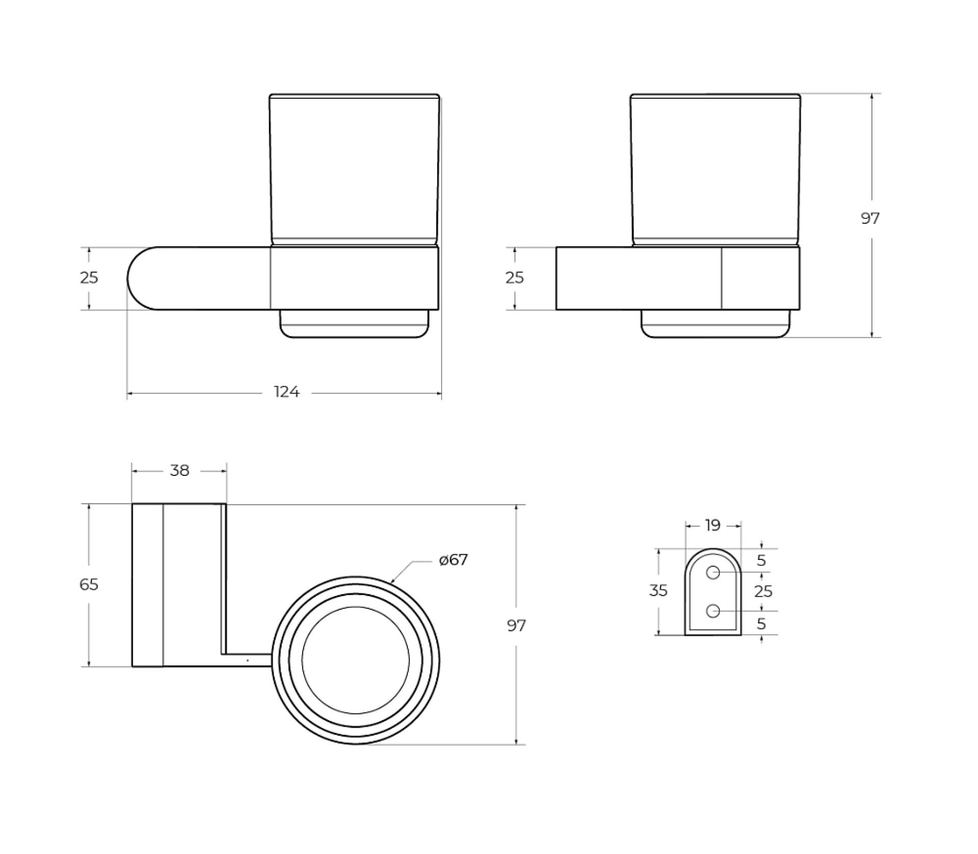 Стакан Cezares STYLUS-TUMS-01, хром