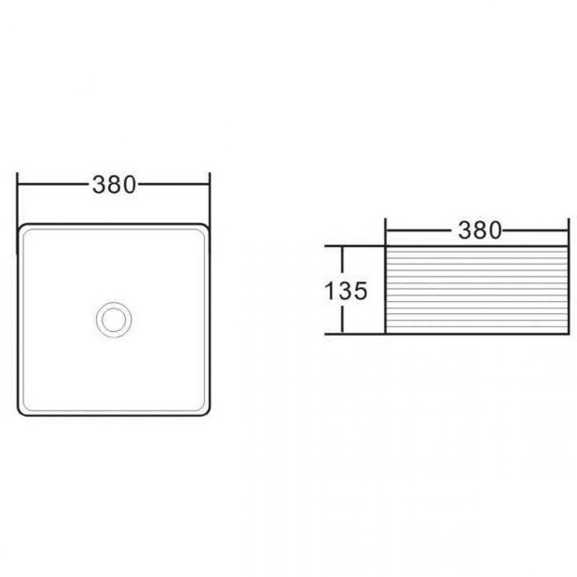 Раковина накладная 38 см Belbagno BB1407