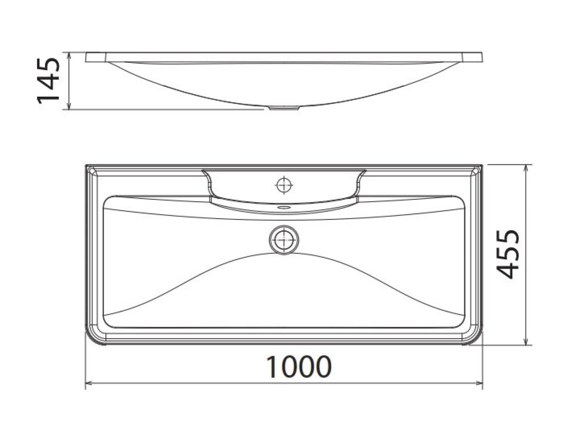 Мебельная раковина 100 см BelBagno BB1000/455-LV-MR-ALR