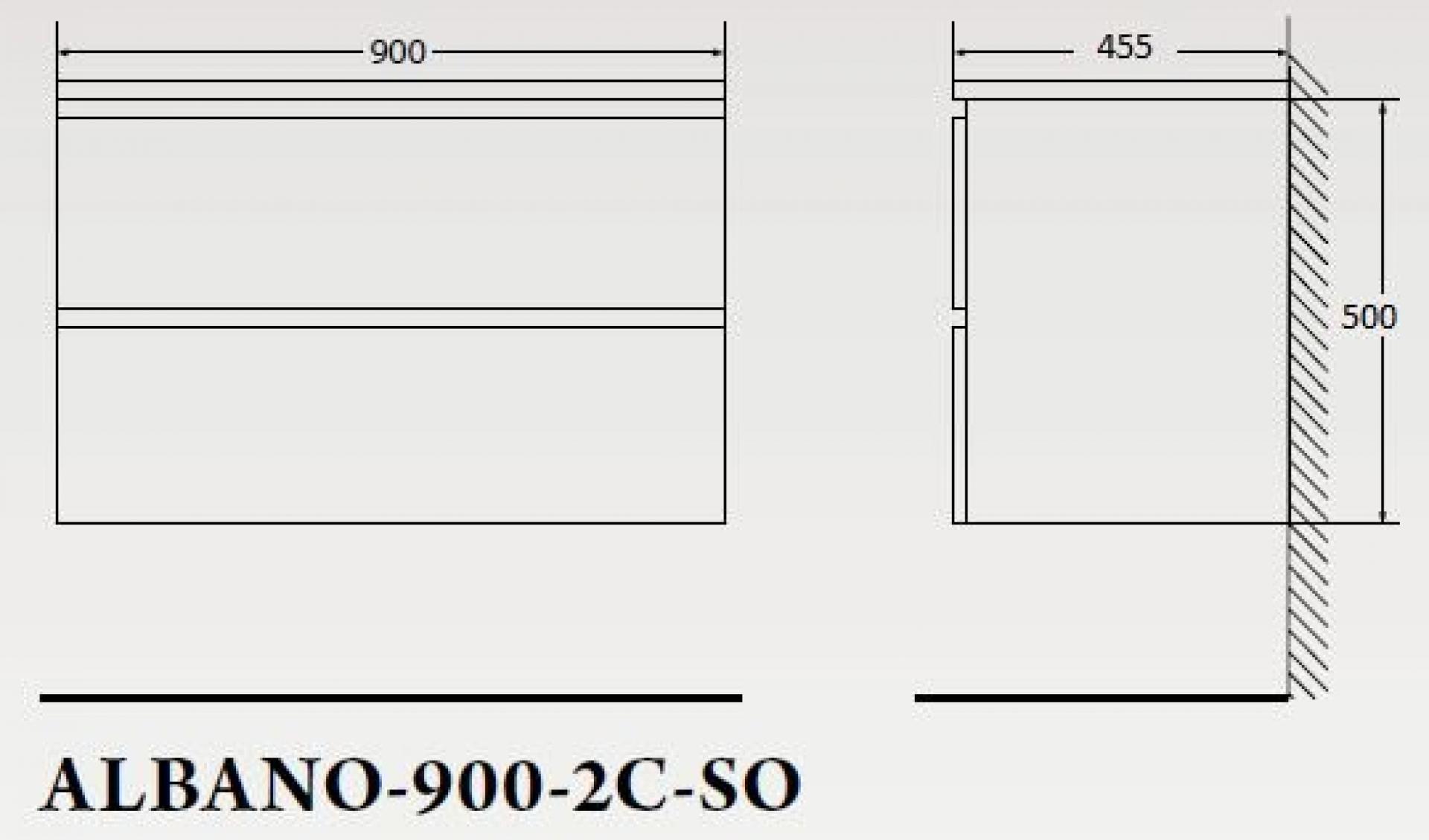 Тумба для комплекта BelBagno ALBANO-900-2C-SO-BL bianco lucido