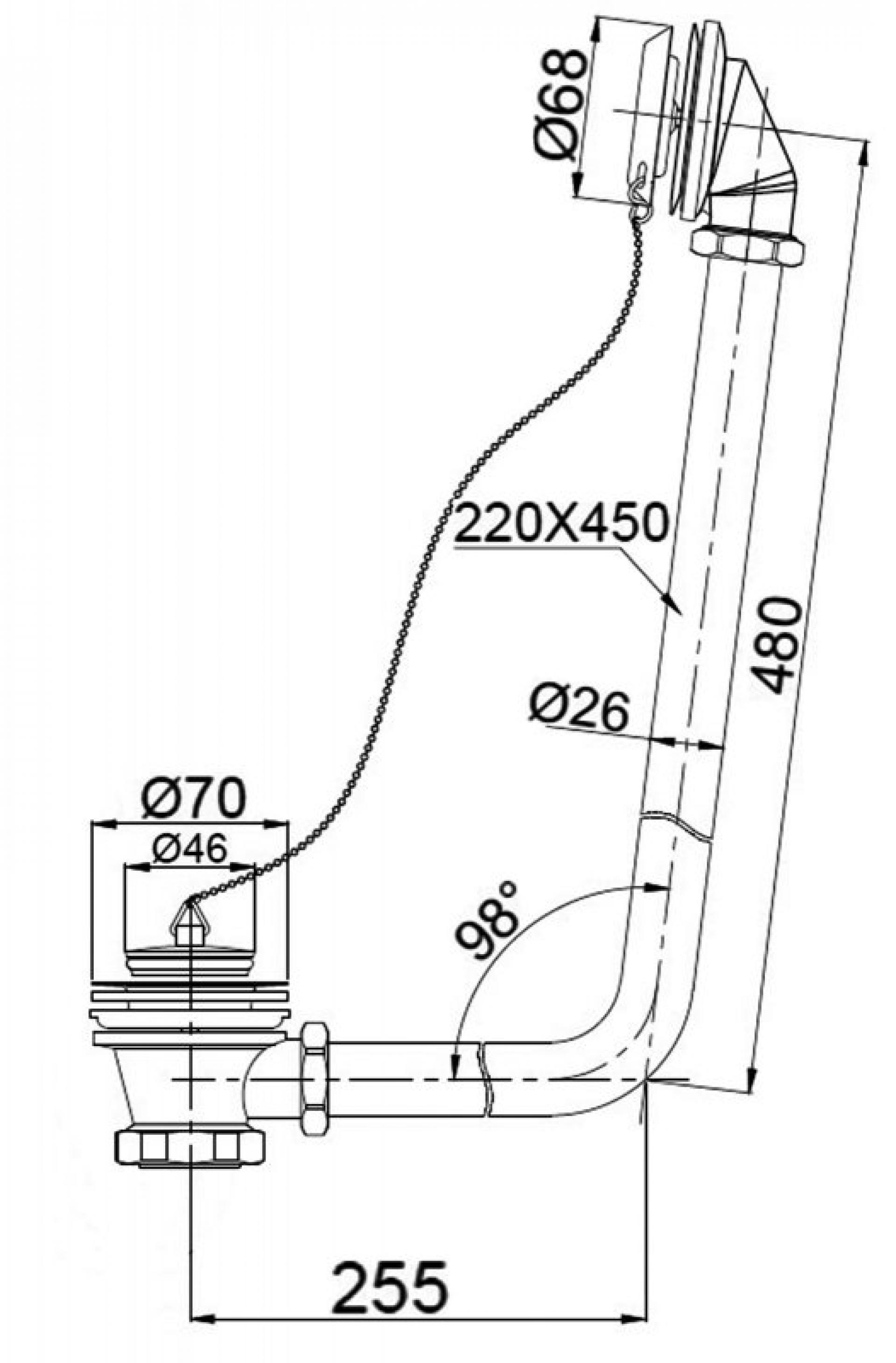 Слив-перелив BelBagno BB567-OVF-BRN, бронза