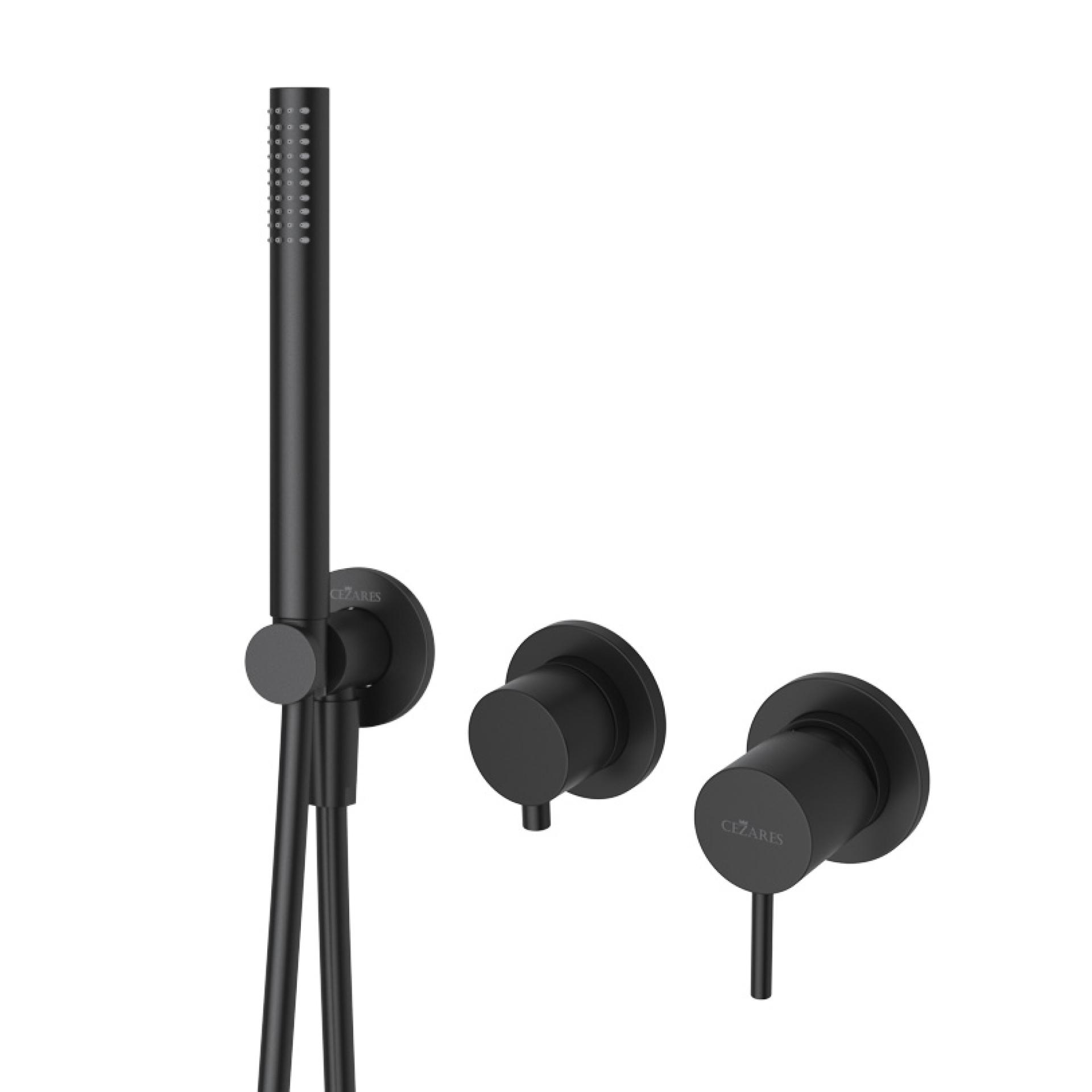 Смеситель для ванны с душем Cezares Leaf LEAF-DIM3-D-L-NOP черный матовый
