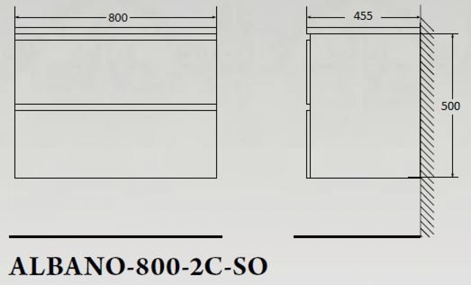 Тумба для комплекта BelBagno ALBANO-800-2C-SO-PS pino scania