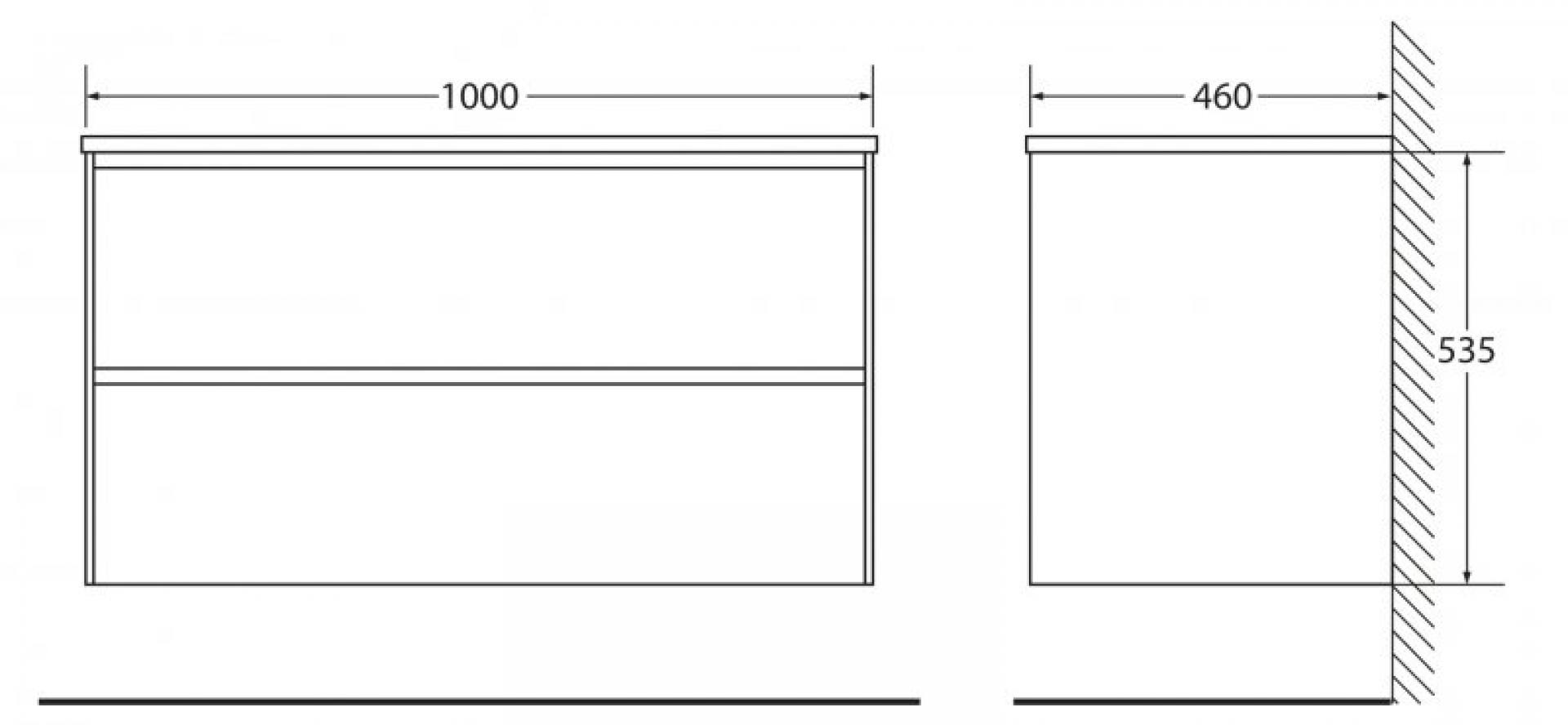 Тумба для комплекта BelBagno PIETRA-1000-2C-SO-PL polissandro