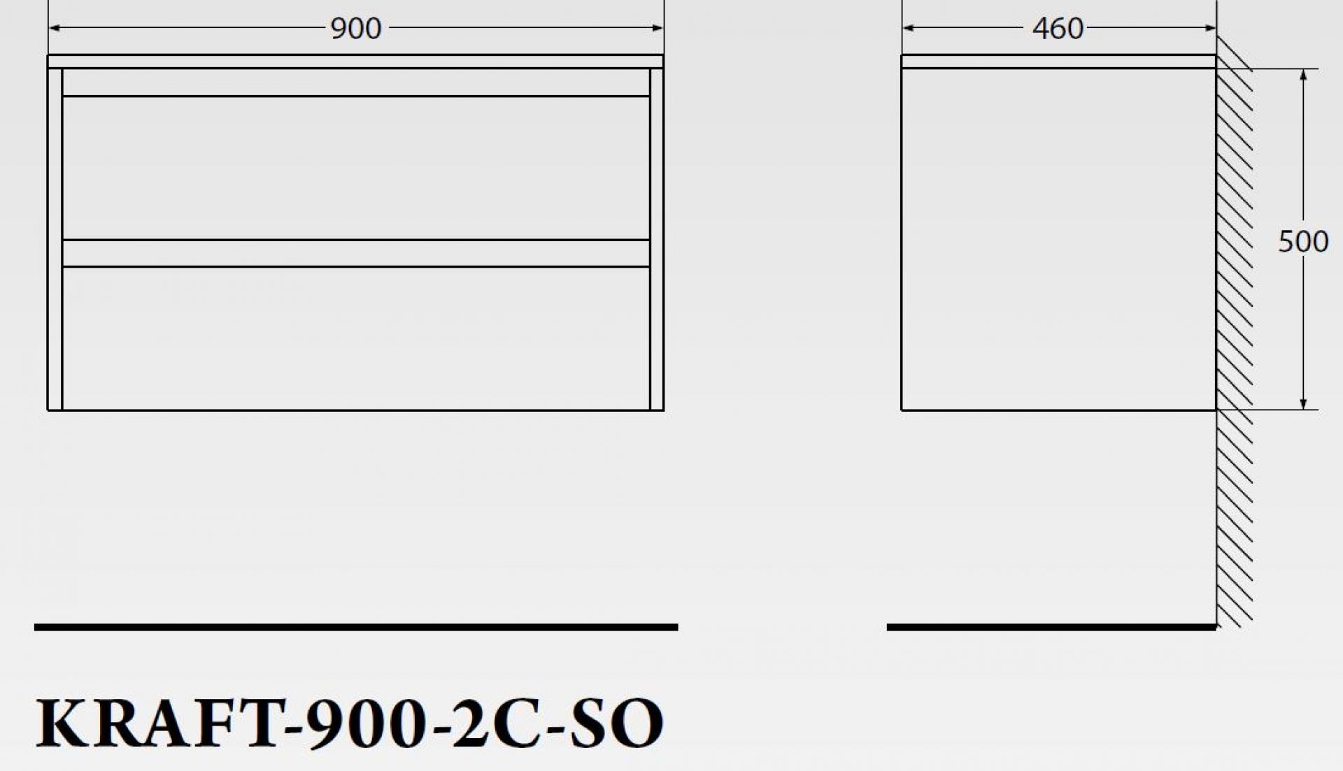 Тумба для комплекта BelBagno Kraft-900-2C-SO-PG