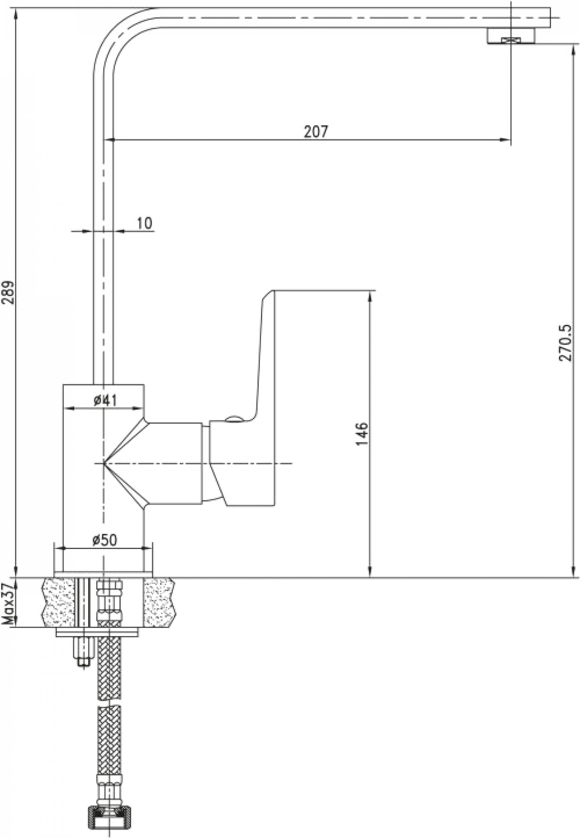 Смеситель BelBagno Rowena ROW LAM CRM для кухонной мойки