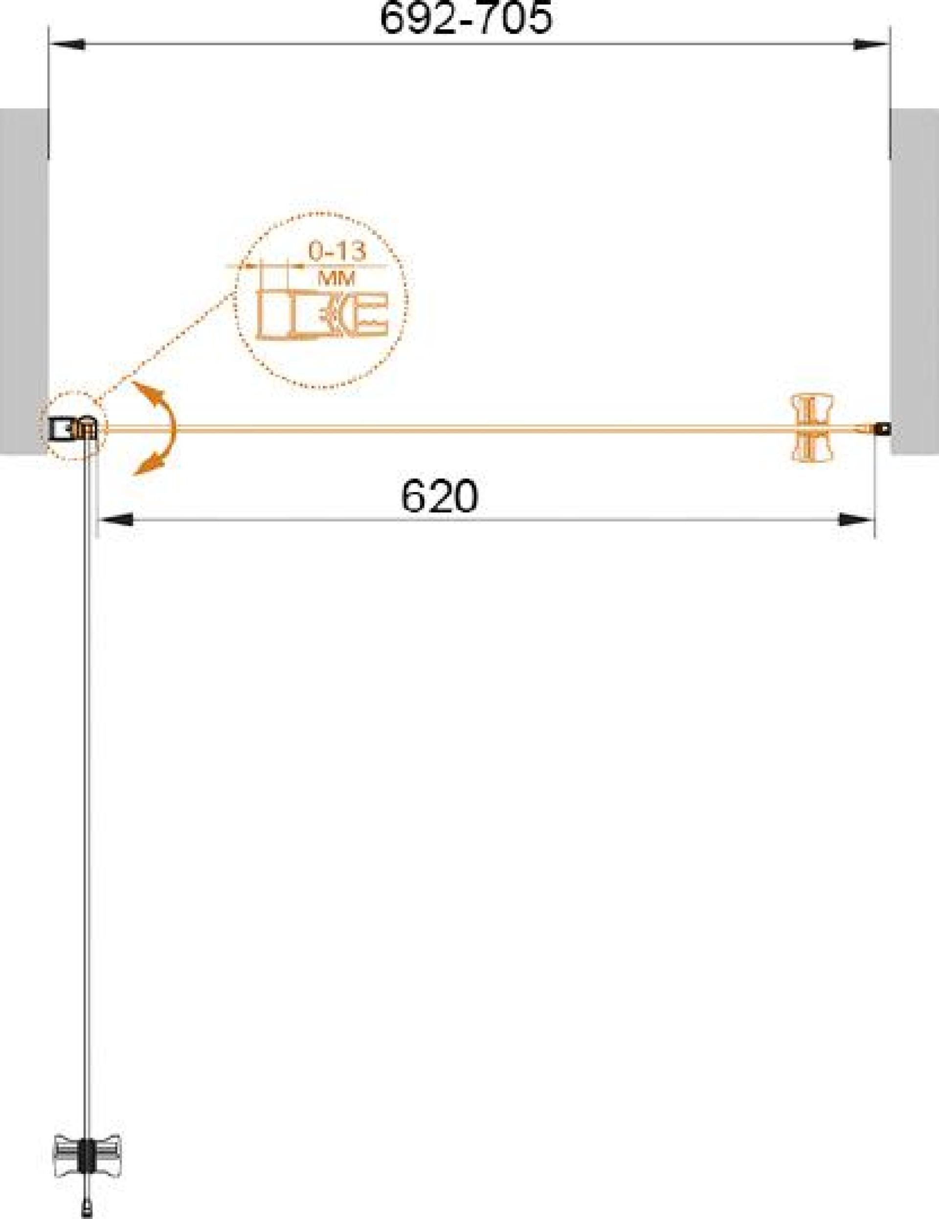 Душевая дверь в нишу Cezares ECO-O-B-1-70-P-Cr стекло punto