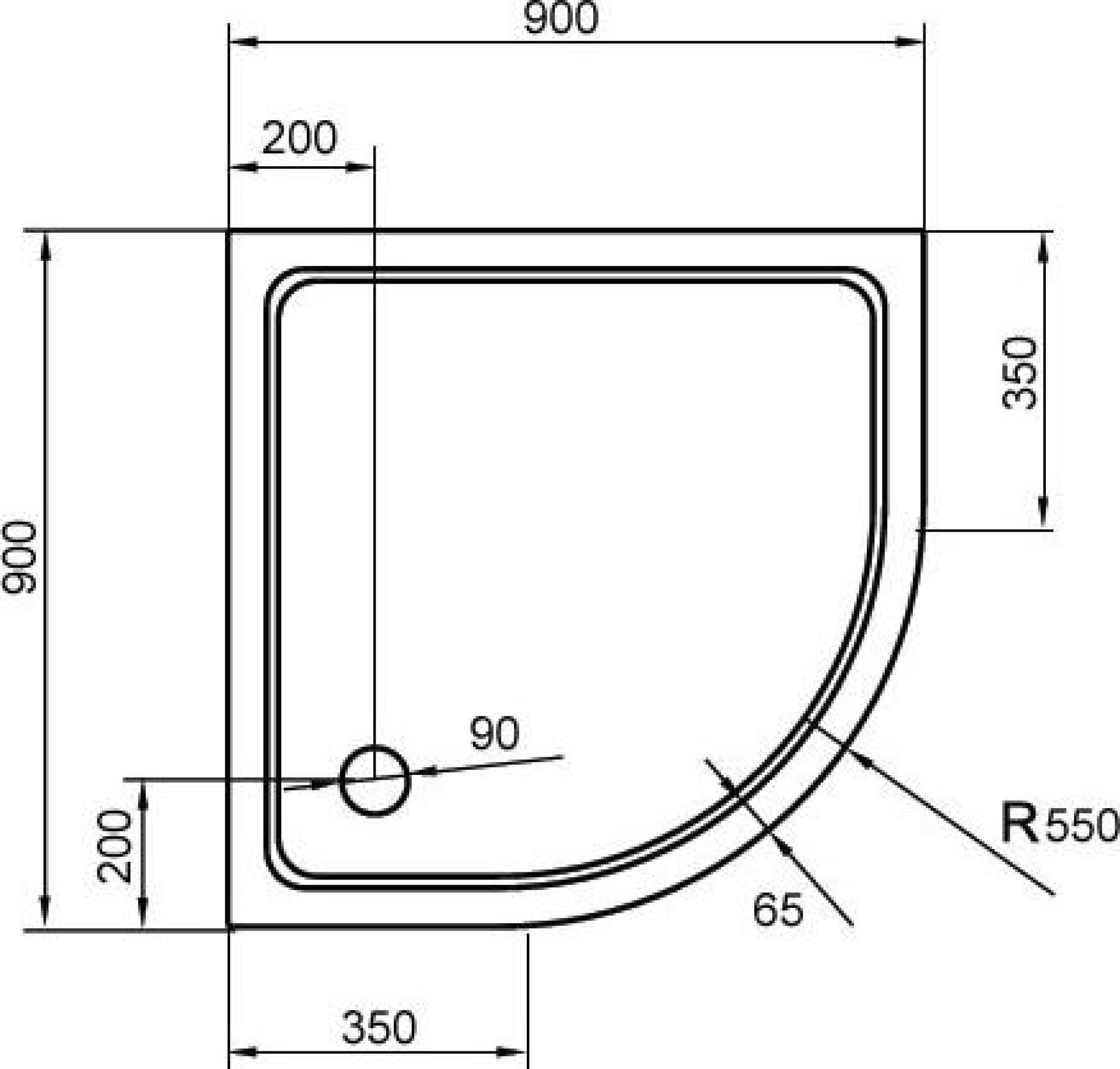 Поддон для душа Cezares SMC R 90x90 см