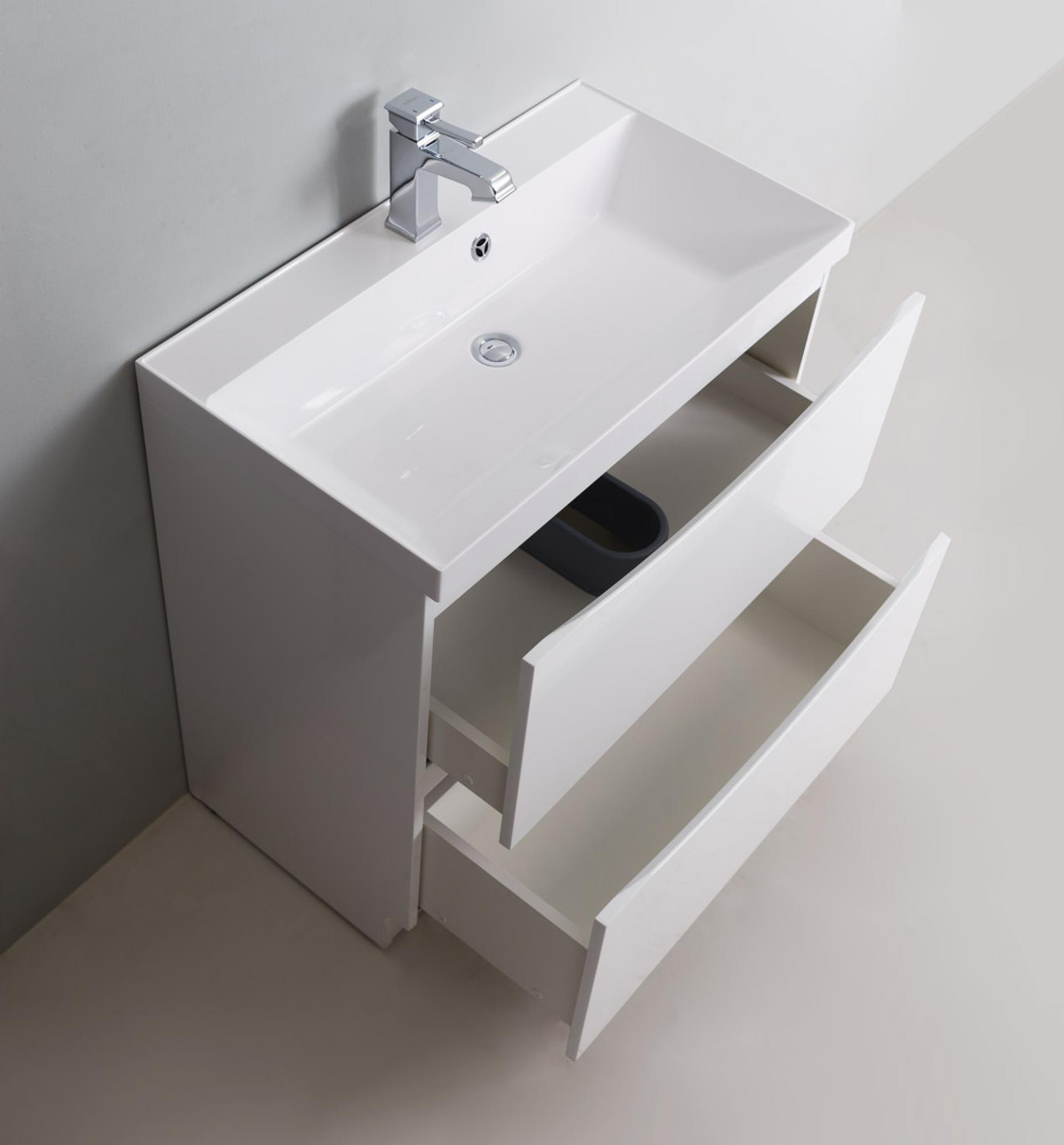 Тумба для комплекта BelBagno MARINO-1000-2C-PIA-BL-P bianco lucido