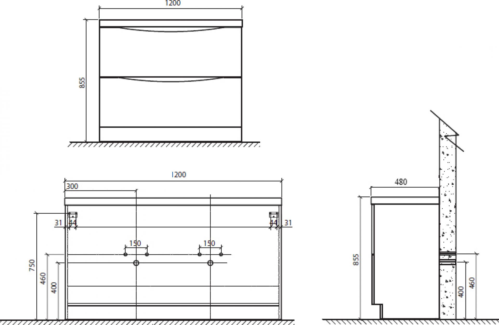 Тумба с раковиной BelBagno Ancona-N 120 rovere more напольная