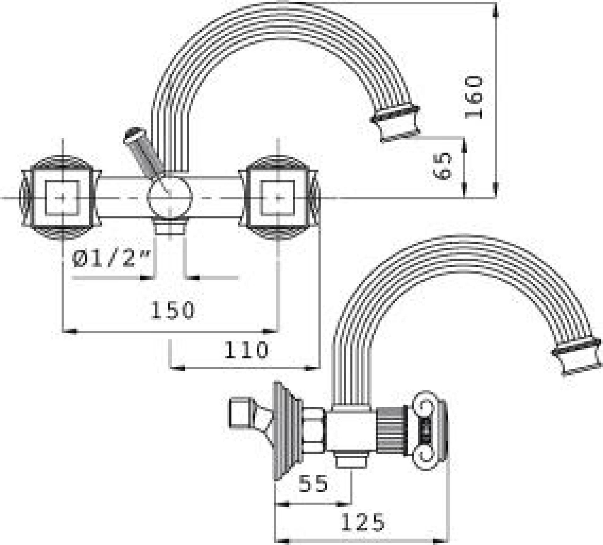 Смеситель Cezares Olimp VD 02 O для ванны с душем