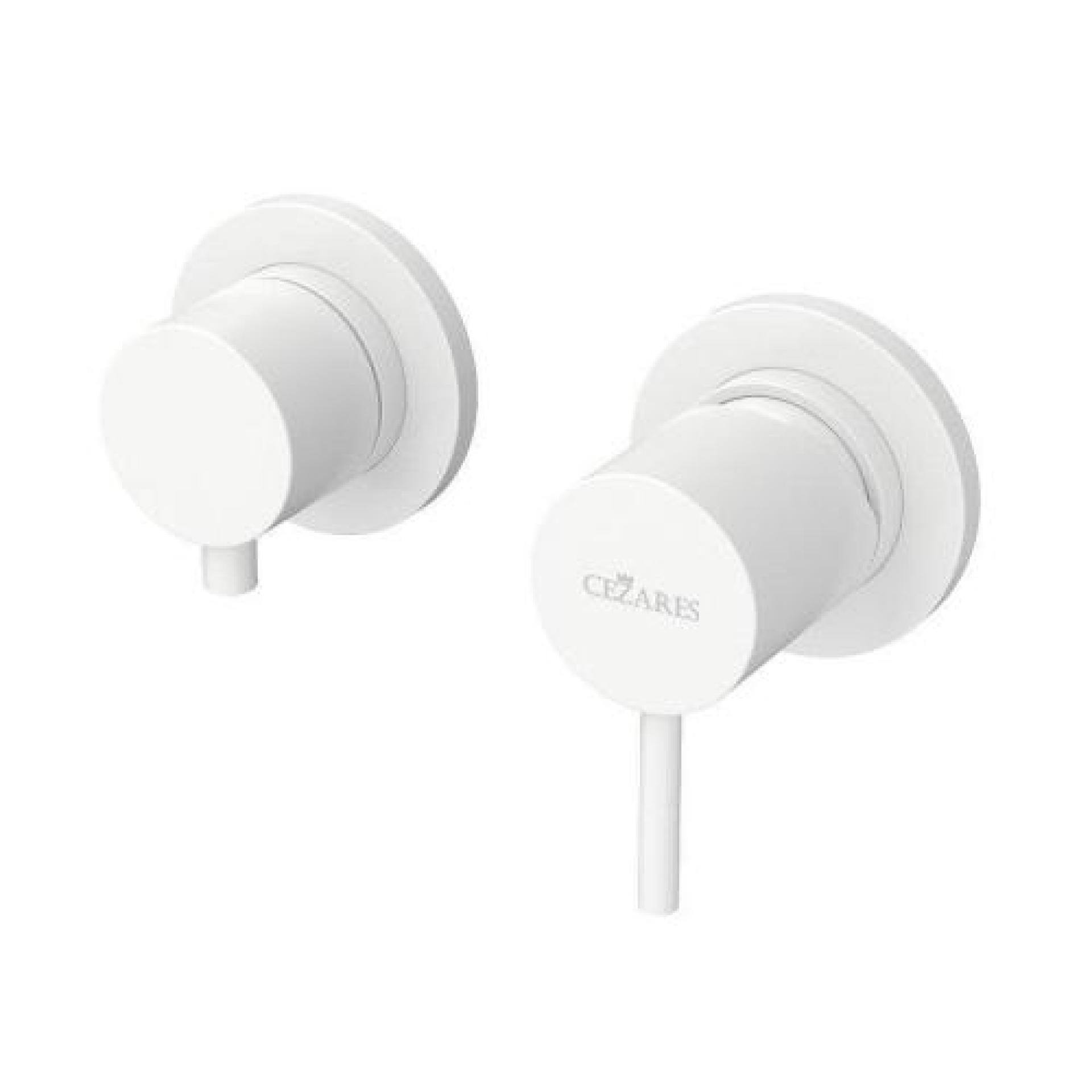 Смеситель для ванны с душем Cezares Leaf LEAF-VDIM3-D-L-BIO белый матовый