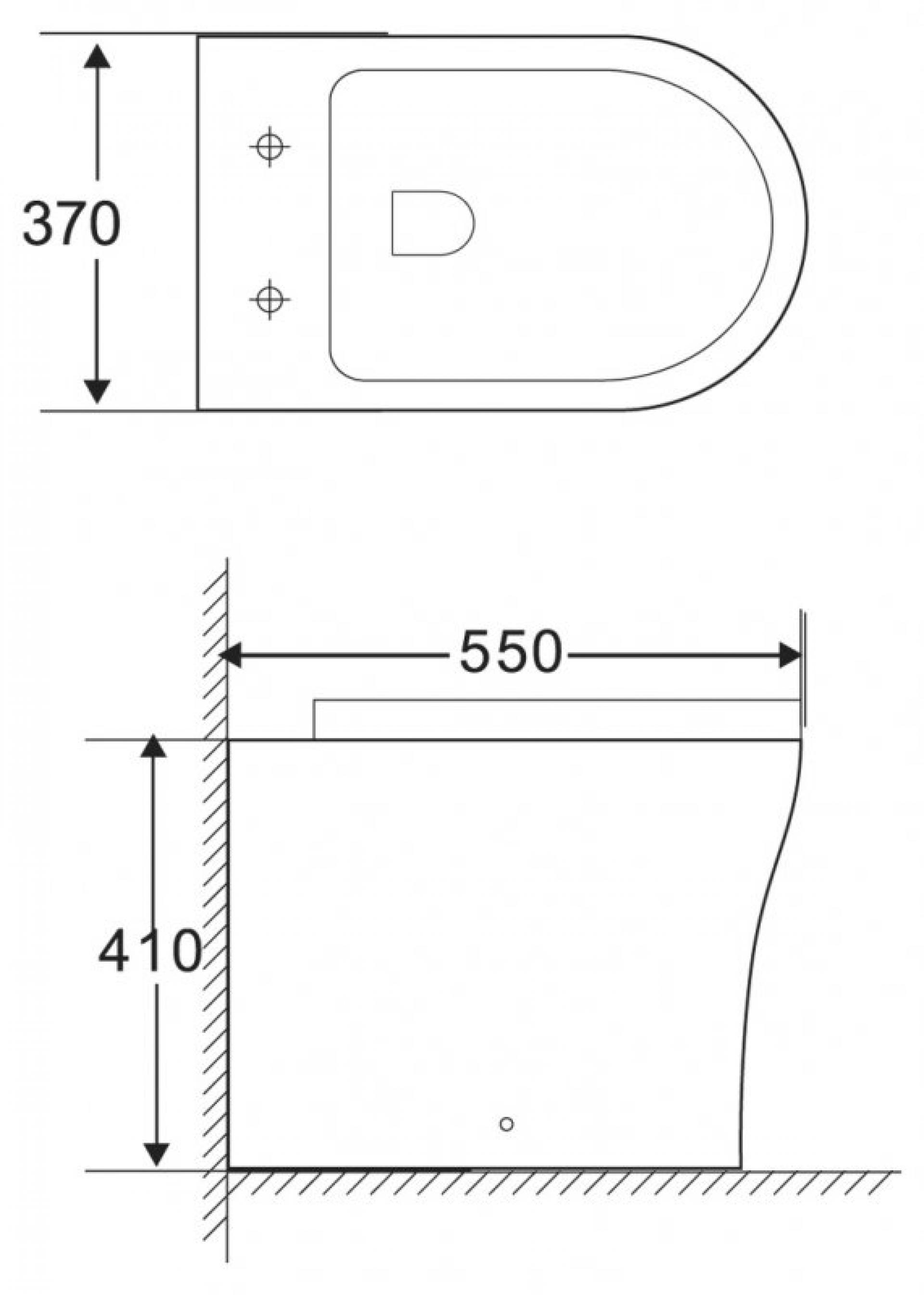 Унитаз приставной безободковый BelBagno Ancona BB1224CBR-P