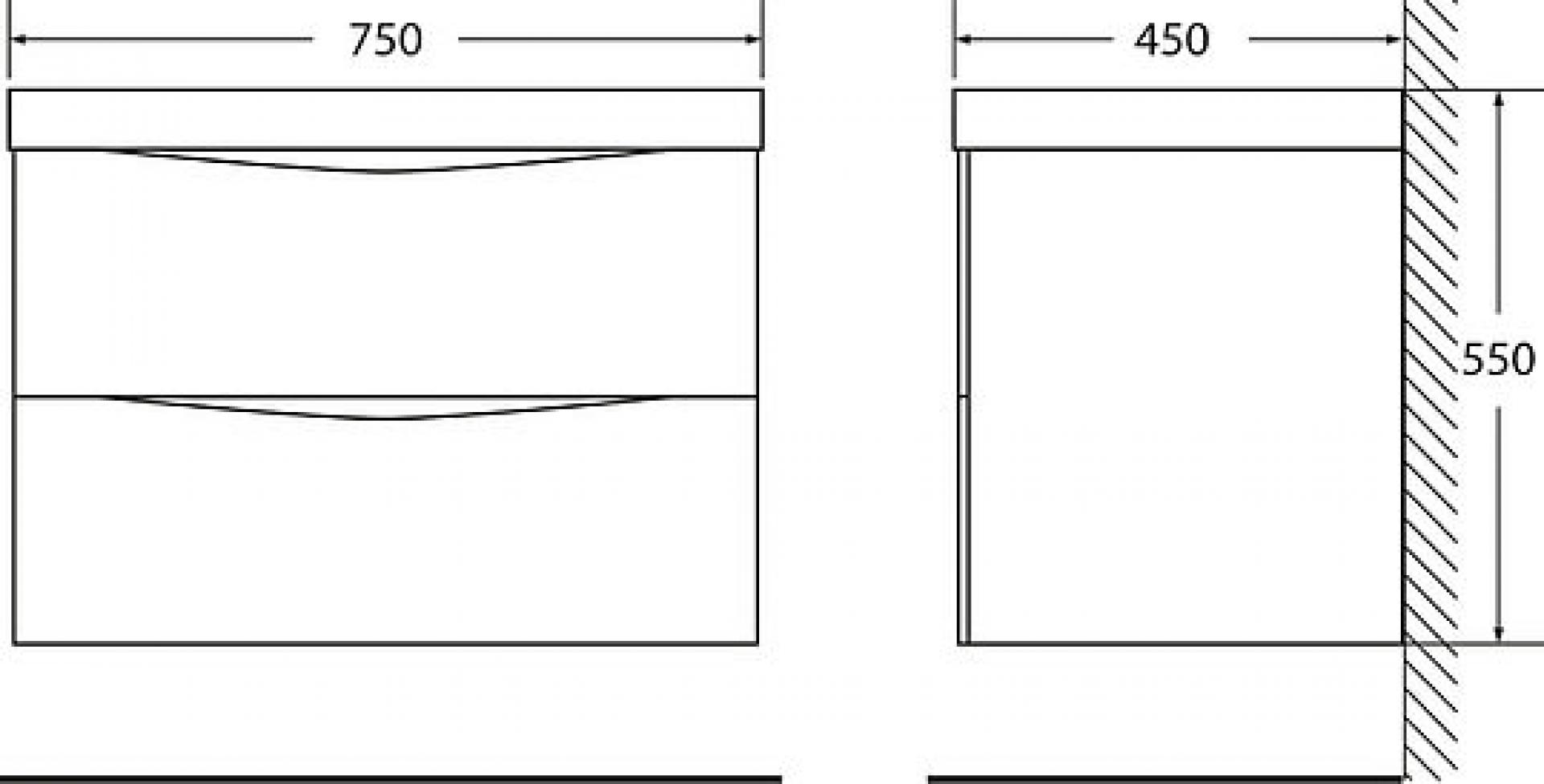 Тумба для комплекта BelBagno MARINO-750-2C-SO-CTO-P cioccolato opaco